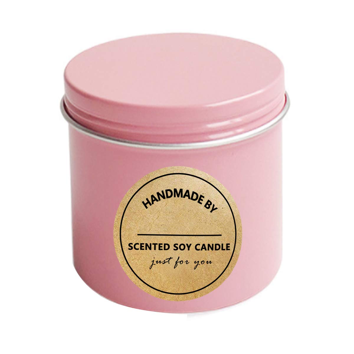 Handmade with Love Stickers - 2 Inch Candle Warning Labels (500 Pcs/Roll) - DIY Candle Making Supplies for Small Business & Boutiques - Perfect for Jar Candles, Soy Wax, and Gift Packaging