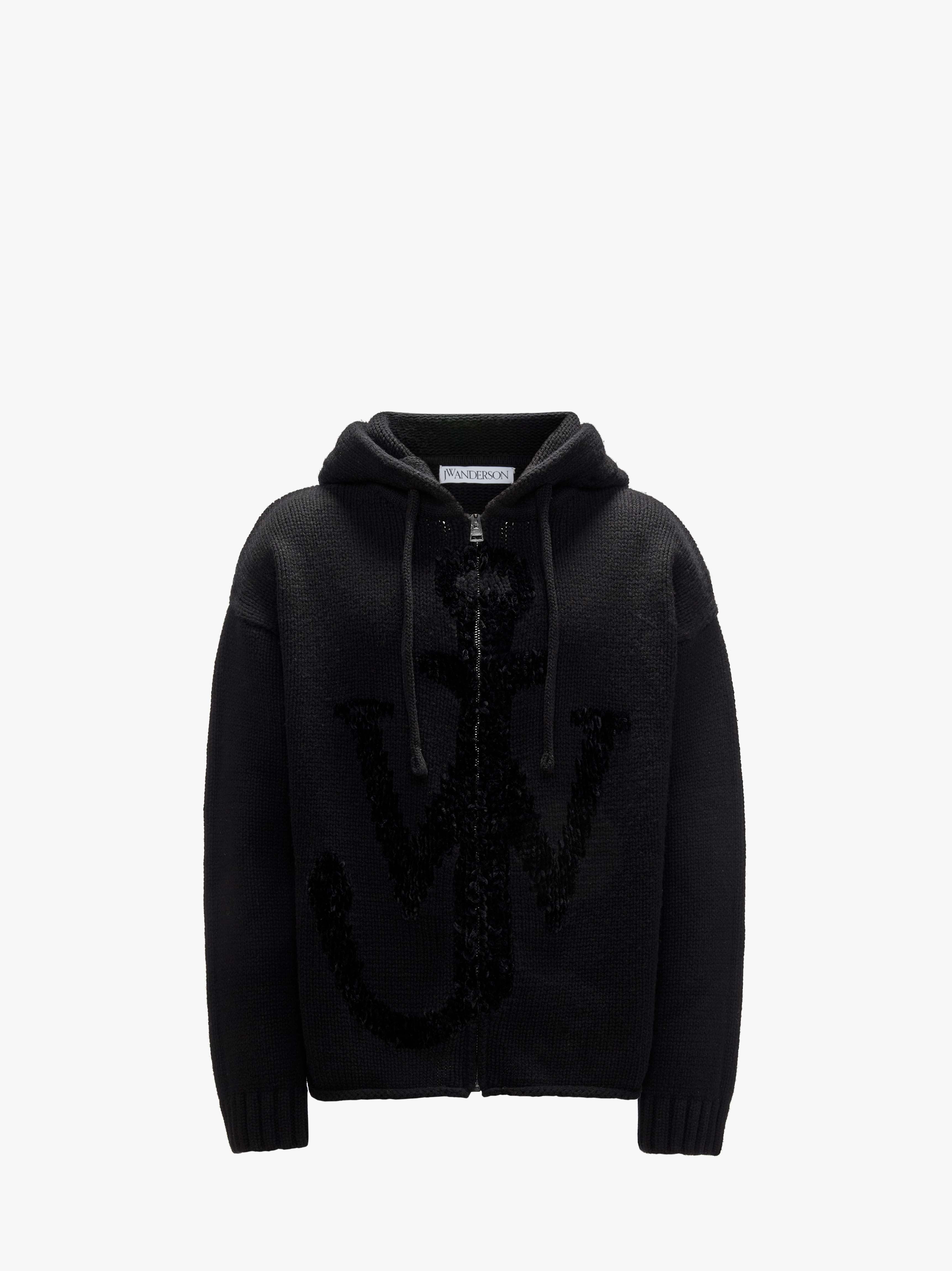 CL_ZIP THROUGH ANCHOR HOODIE - Black Men's Pullover Sweatshirt | Comfortable Streetwear for Casual Outings & Outdoor Activities