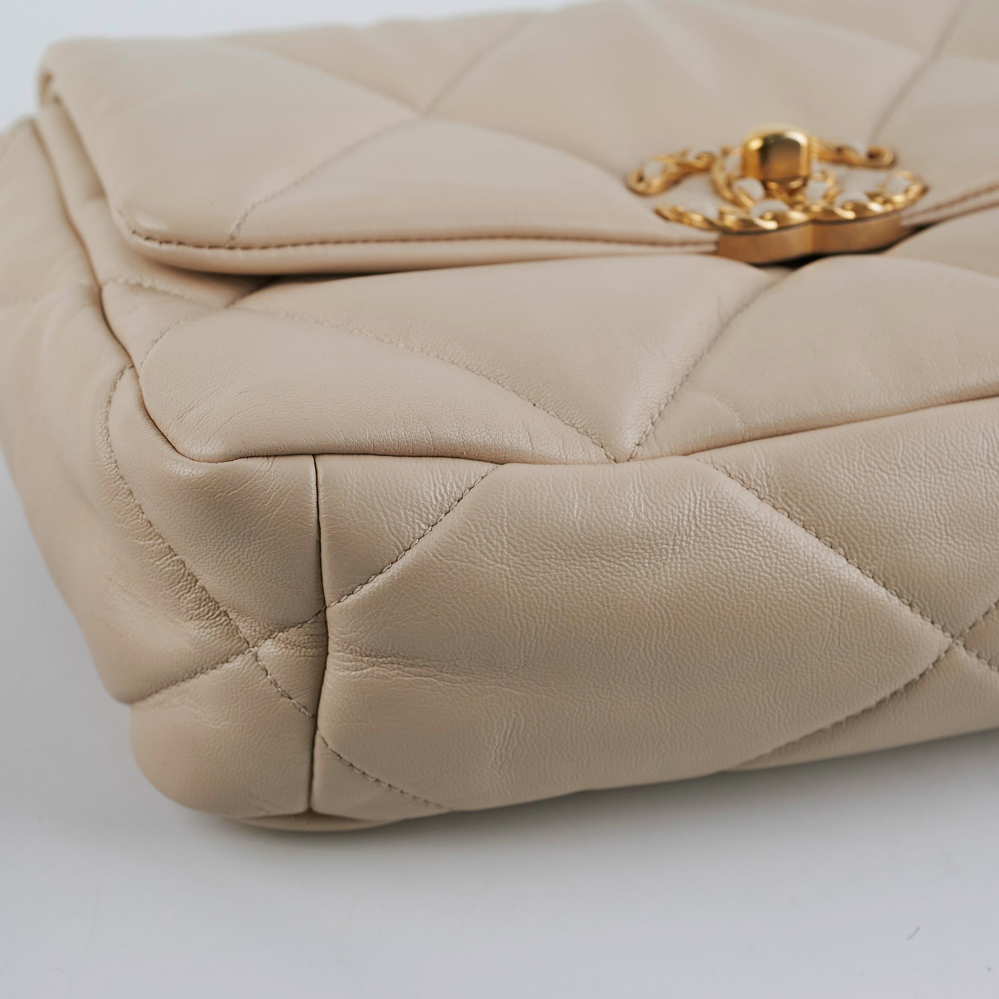 Chanel 19 Small Beige Leather Crossbody Bag - Luxury Designer Handbag for Women | Perfect for Date Night, Shopping & Travel