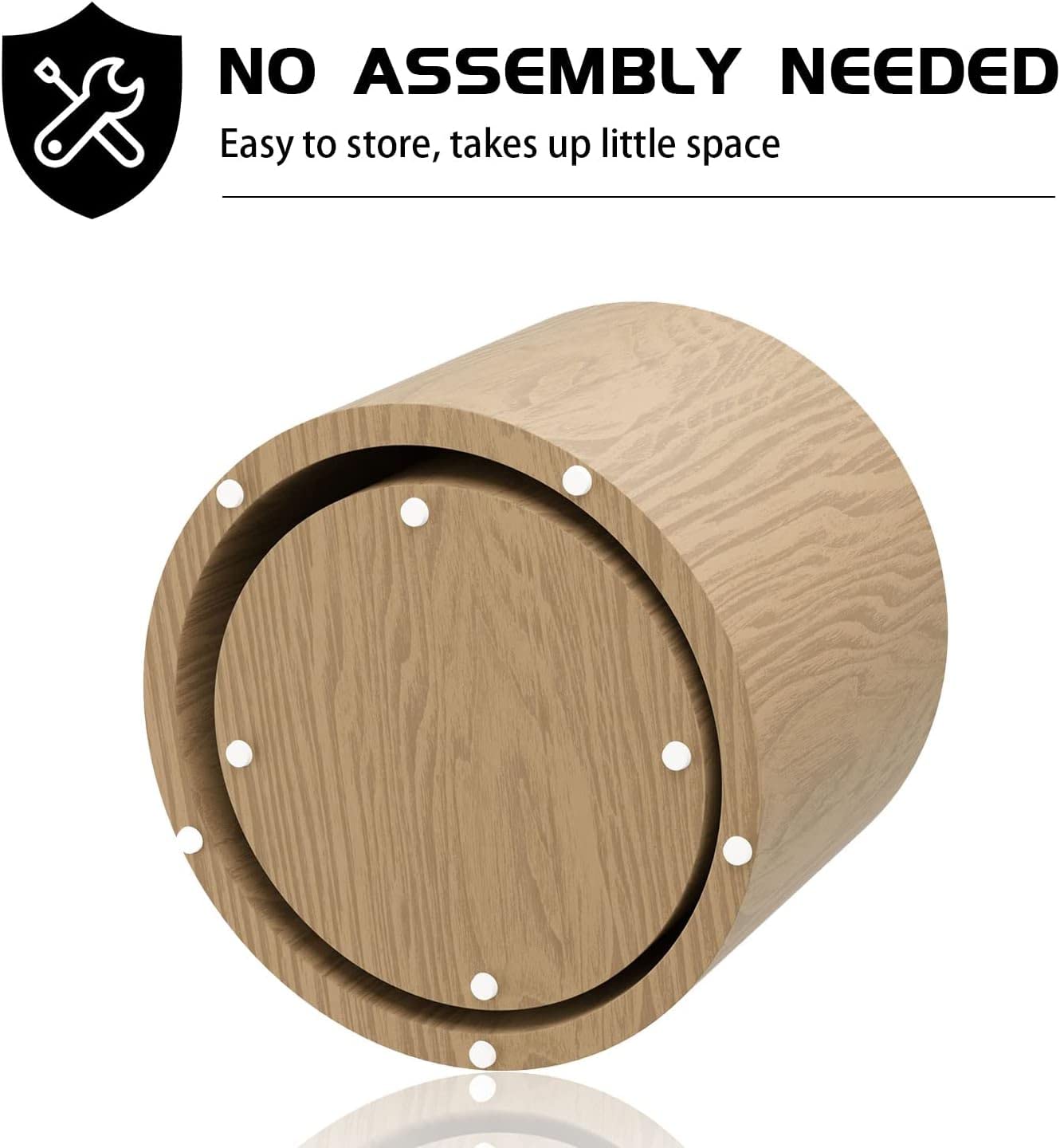 Modern Round Nesting Coffee Table Set of 2 - Solid Oak Wood with Non-Slip Feet - Space-Saving Accent Tables for Living Room, Bedroom, Office & Balcony - Perfect as Side Table, Drum Table or Small Space Decor
