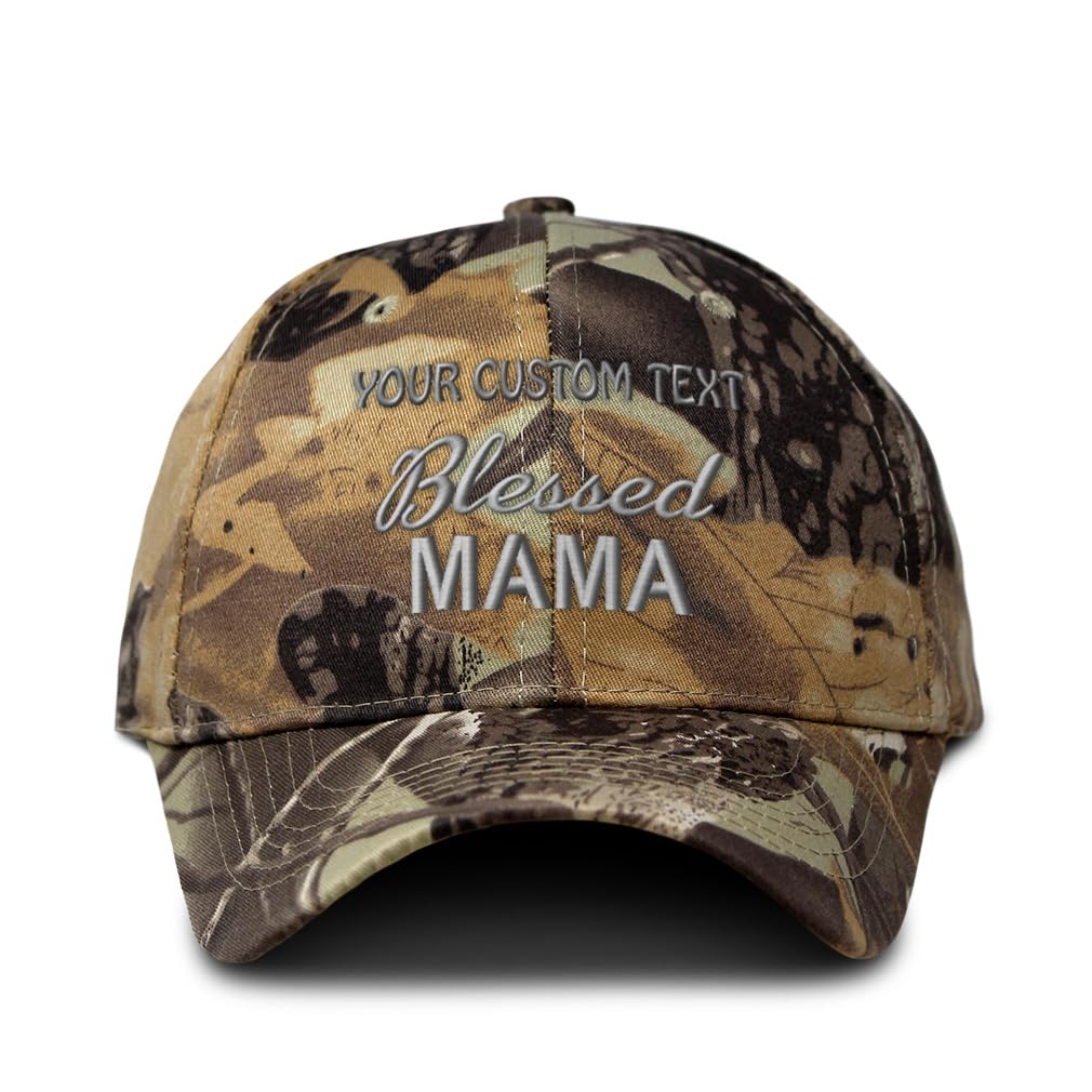 Blessed Mama Mother Jesus Christian Camo Baseball Cap - Cotton Hunting Dad Hat for Men & Women - Perfect for Church, Outdoor Activities & Family Events