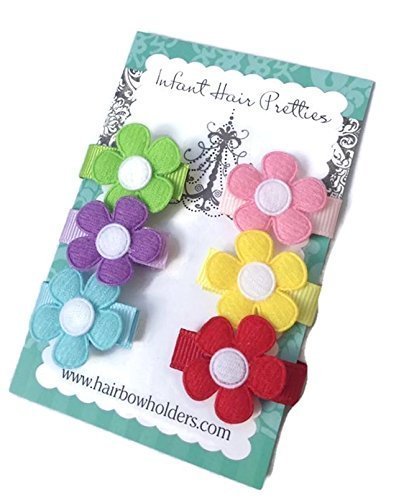 Soft Baby Hair Bows with Self Fasteners - Cute Flower Hair Accessories for Newborns & Baby Showers
