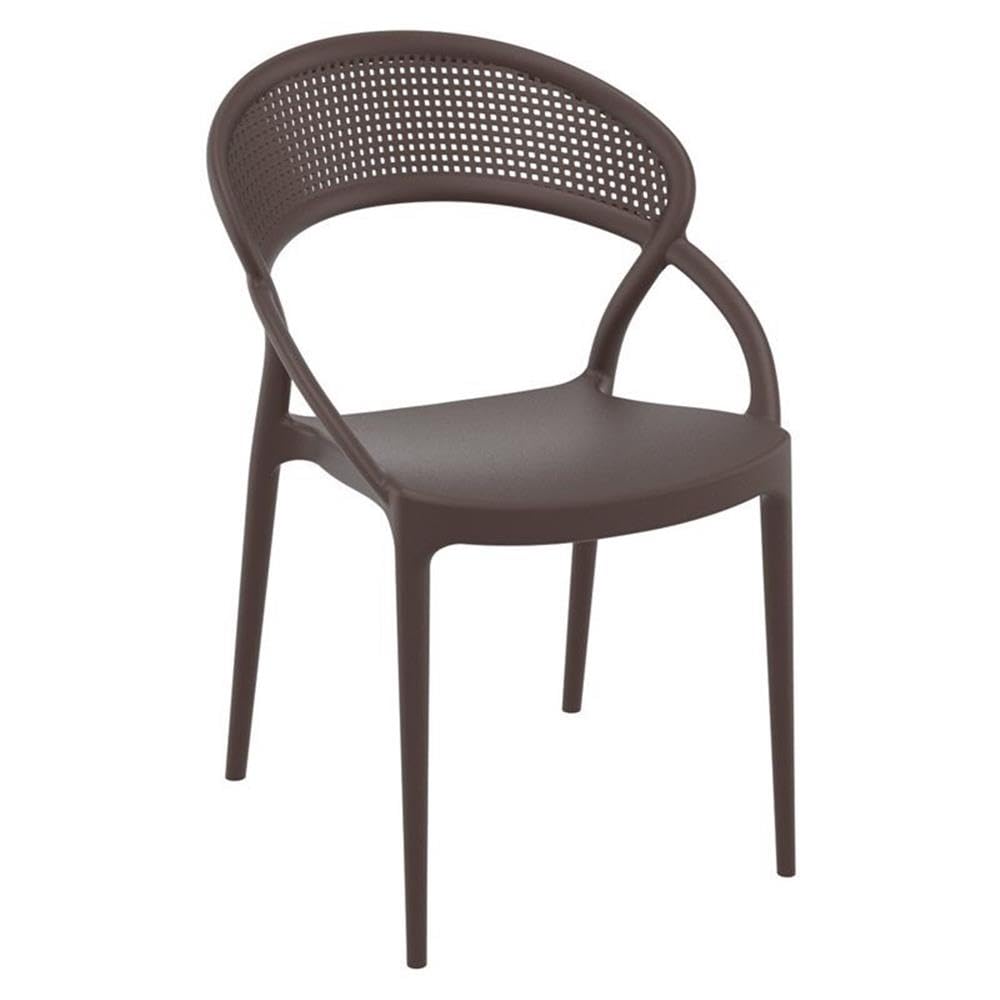 Compania Sunset Patio Dining Chairs in Brown - Set of 2 Outdoor Furniture for Garden, Poolside, Deck & Backyard Relaxation