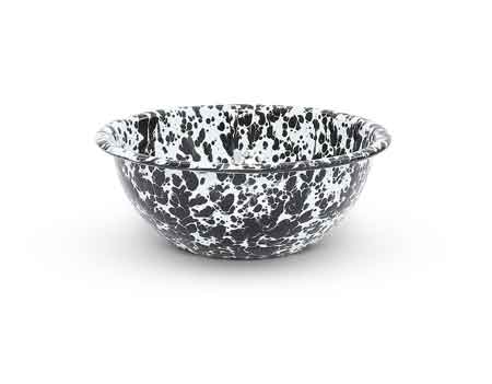 Black Marble Enamelware Bowls - Set of 4 for Cereal, Salad, Soup & Dessert | Durable & Stylish Kitchenware for Dining, Picnics & Home Decor