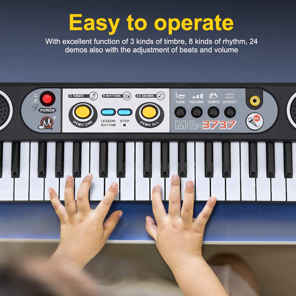 VGEBY1 37-Key Electric Digital Piano Keyboard for Kids - Portable ABS Plastic Piano with Built-in Speakers, Perfect for Beginners, Home Practice & Music Learning