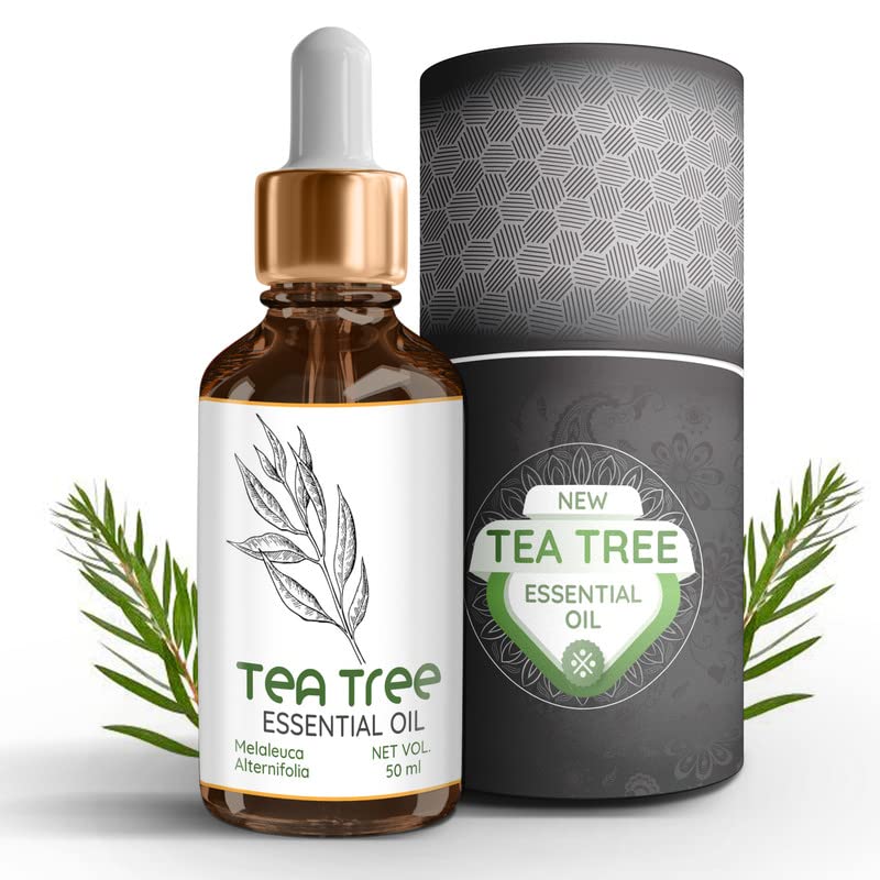 Pure Tea Tree Essential Oil for Skin Care, Hair Growth & Aromatherapy - Natural Antiseptic & Healing Oil for Acne, Eczema & Nail Fungus - Perfect for Diffusers, DIY Beauty & Home Cleaning