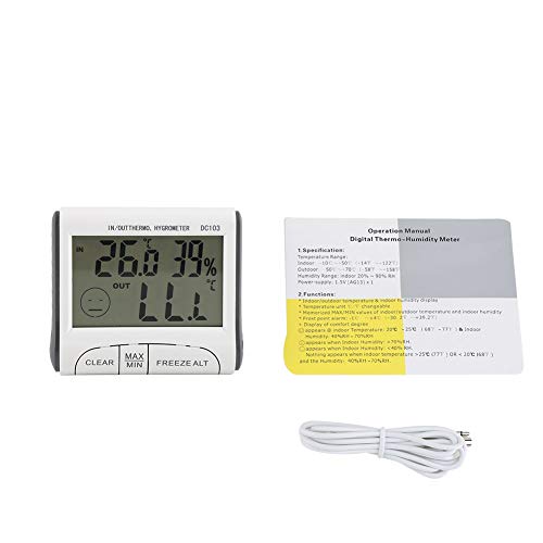 Digital Freezer Thermometer with Alarm - Indoor/Outdoor Temperature Sensor for Refrigerator, Freezer, Food Storage - LCD Display, Wireless Monitoring for Home & Commercial Use