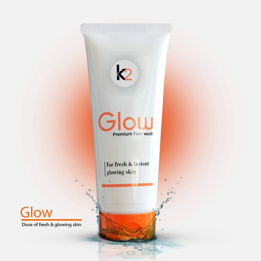 K2 Glow Premium Face Wash for Instant Fairness, Bright & Glowing Skin - All Skin Types - Paraben-Free 100g - Perfect for Daily Skincare & Radiant Complexion