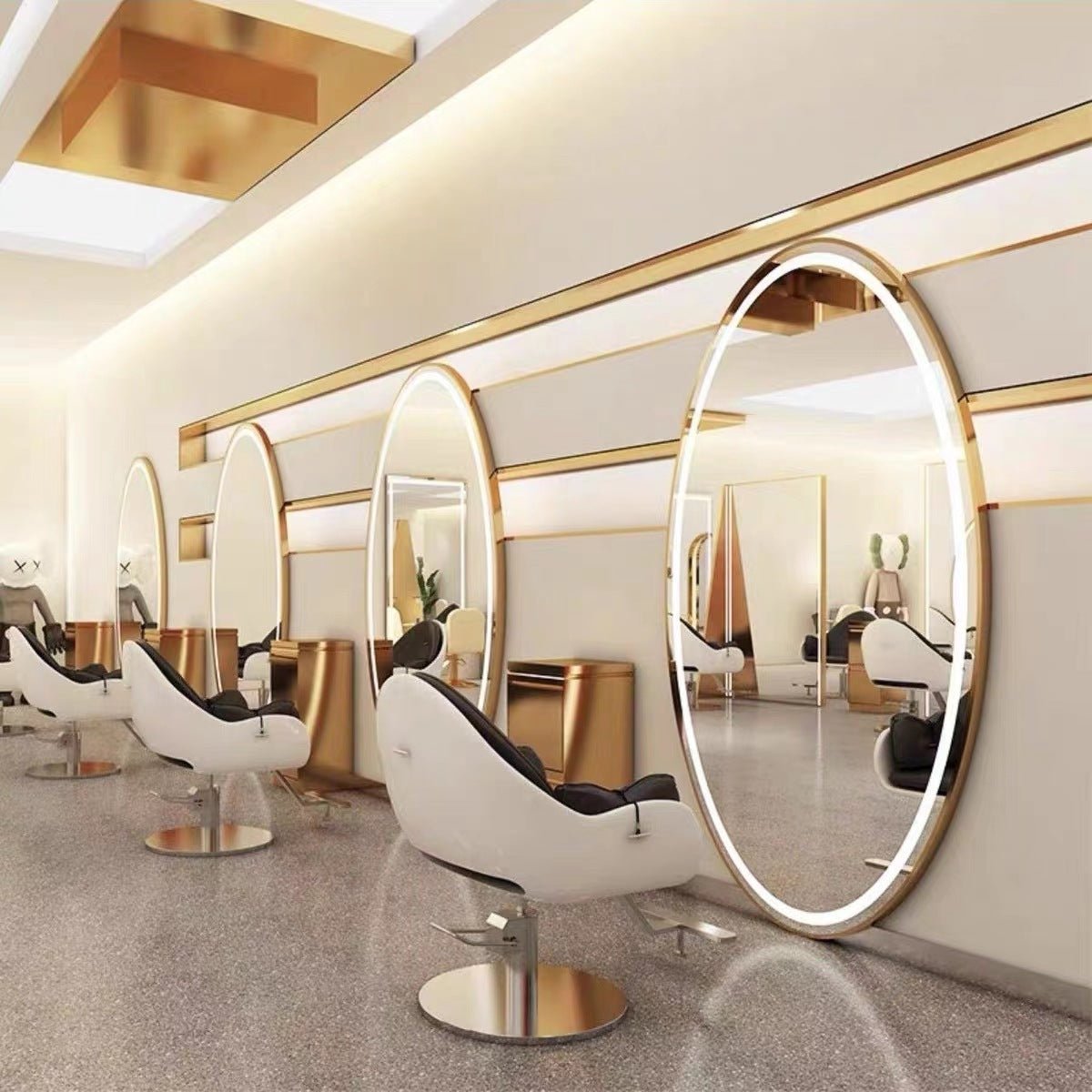 Professional Ellipse Oval LED Salon Mirror with Adjustable Brightness - Perfect for Makeup, Hairstyling & Skincare at Home or Salon