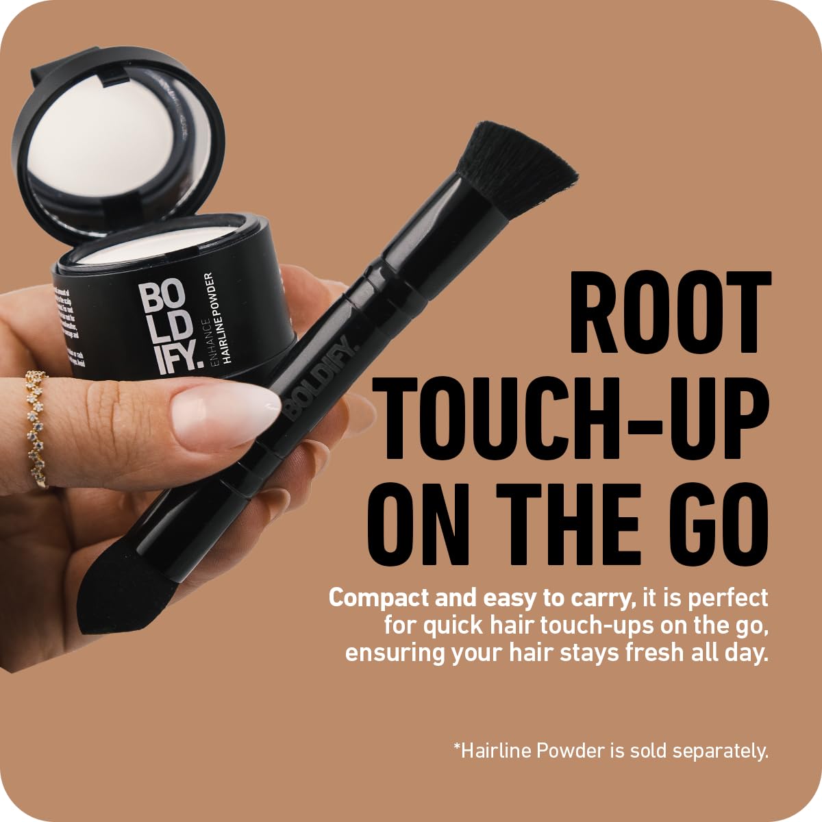Boldify Dual-Ended Makeup Brush - Concealer & Hairline Powder Brush for Seamless Blending - Perfect for Root Touch Up & Contouring