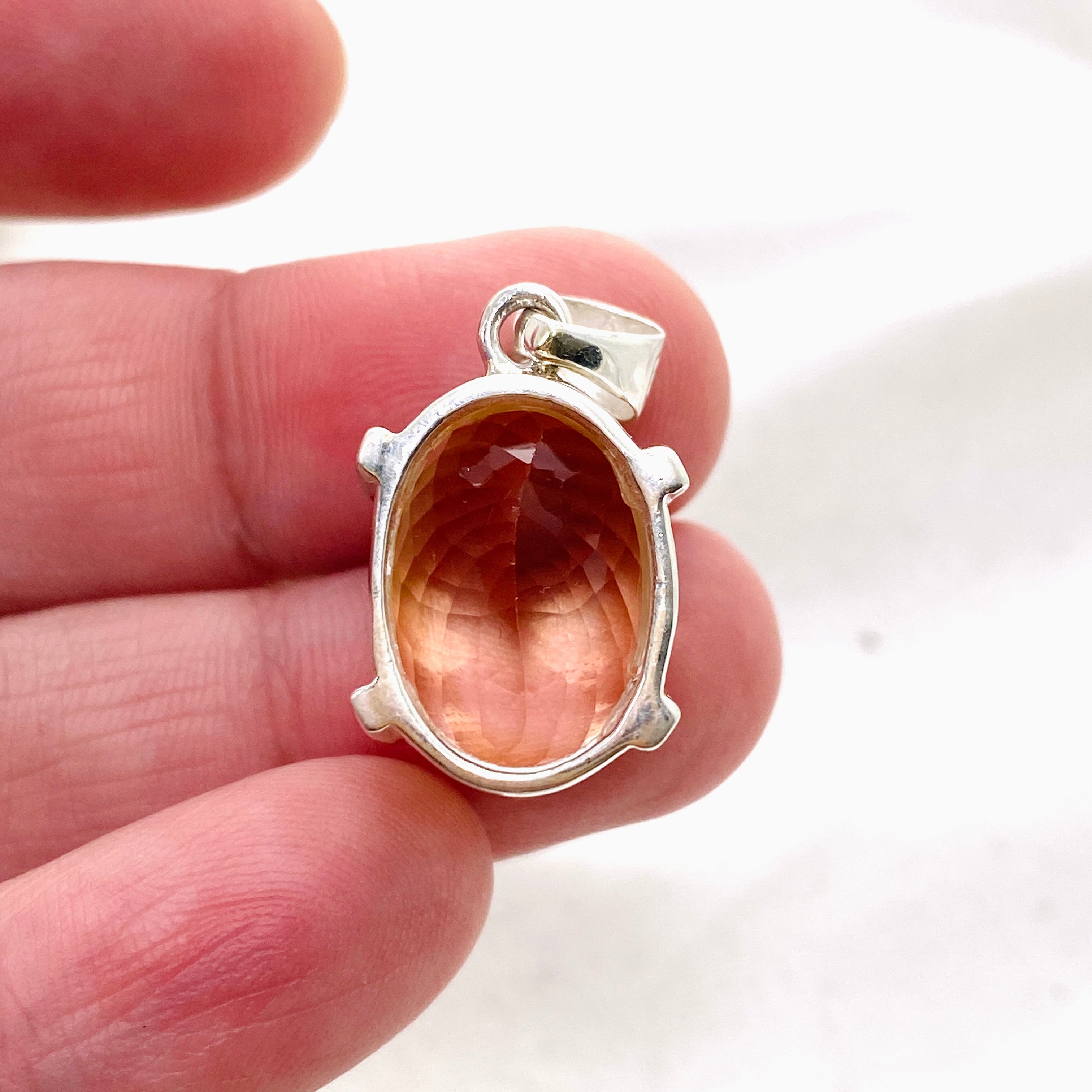 Natural Citrine Gemstone Oval Faceted Pendant Necklace - 925 Sterling Silver Jewelry for Women - Perfect for Birthday Gifts, Anniversary & Everyday Elegance