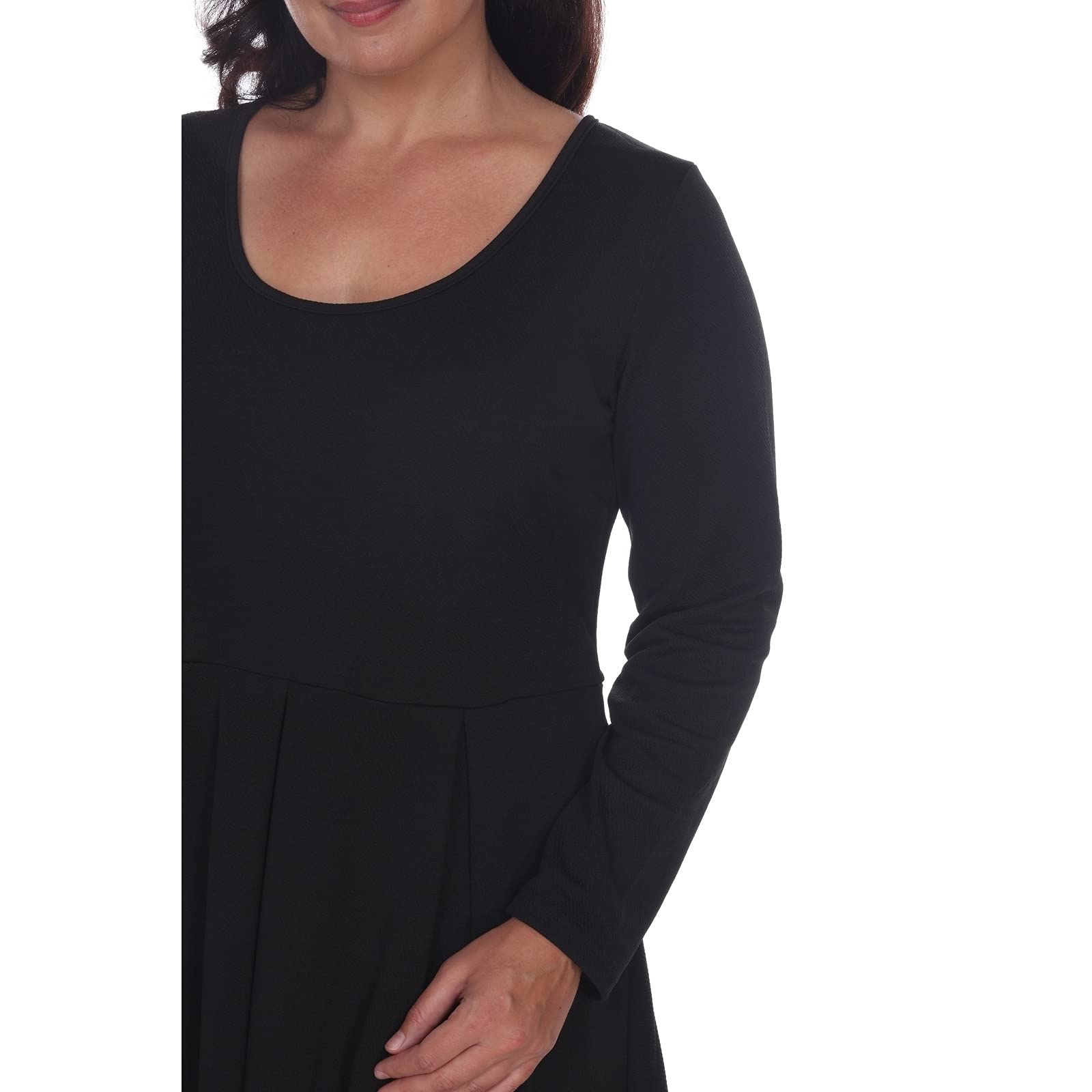 White Mark Women's Jenara Dress - Knee-Length Long Sleeve Flowy Dress for Work, Party & Date Night | Elegant Casual & Formal Wear