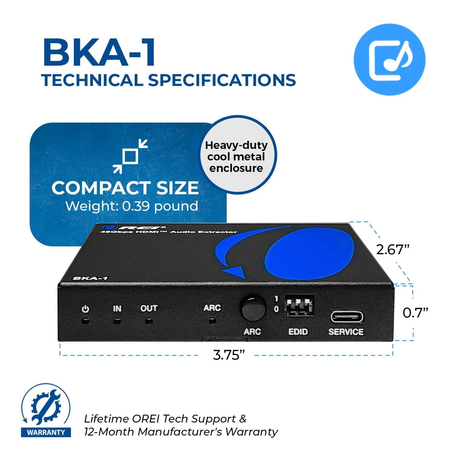 8K HDMI Audio Extractor 48Gbps with S/PDIF & L/R Output - Supports Dolby Vision & HDR - Perfect for Home Theater & Gaming Setup (BKA 1)