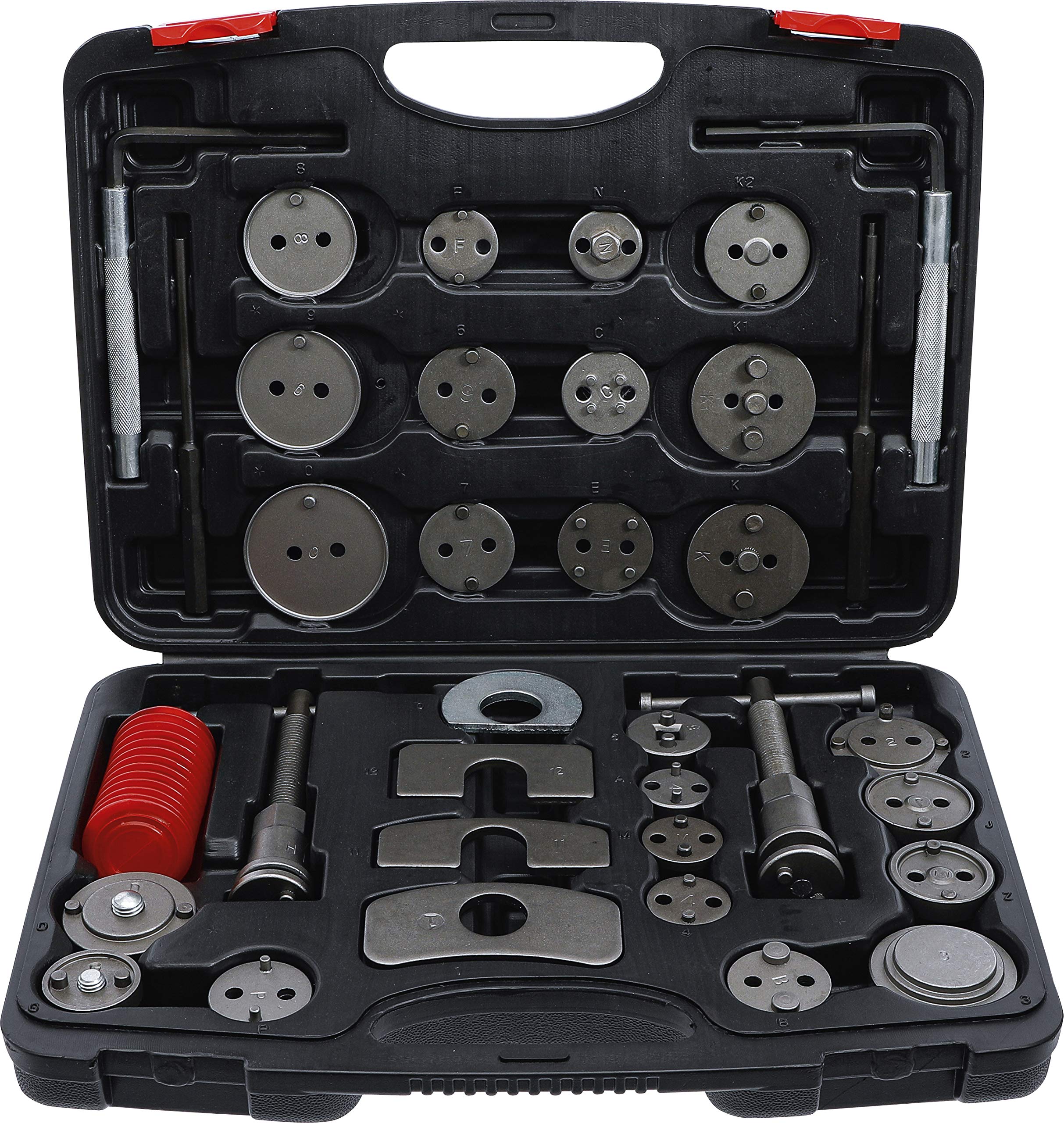 Kraftmann 91115 Brake Piston Reset Tool Kit - 35-Piece Set for Disc Brake Caliper Repair - Professional Automotive Tool for Mechanics & DIY Car Maintenance