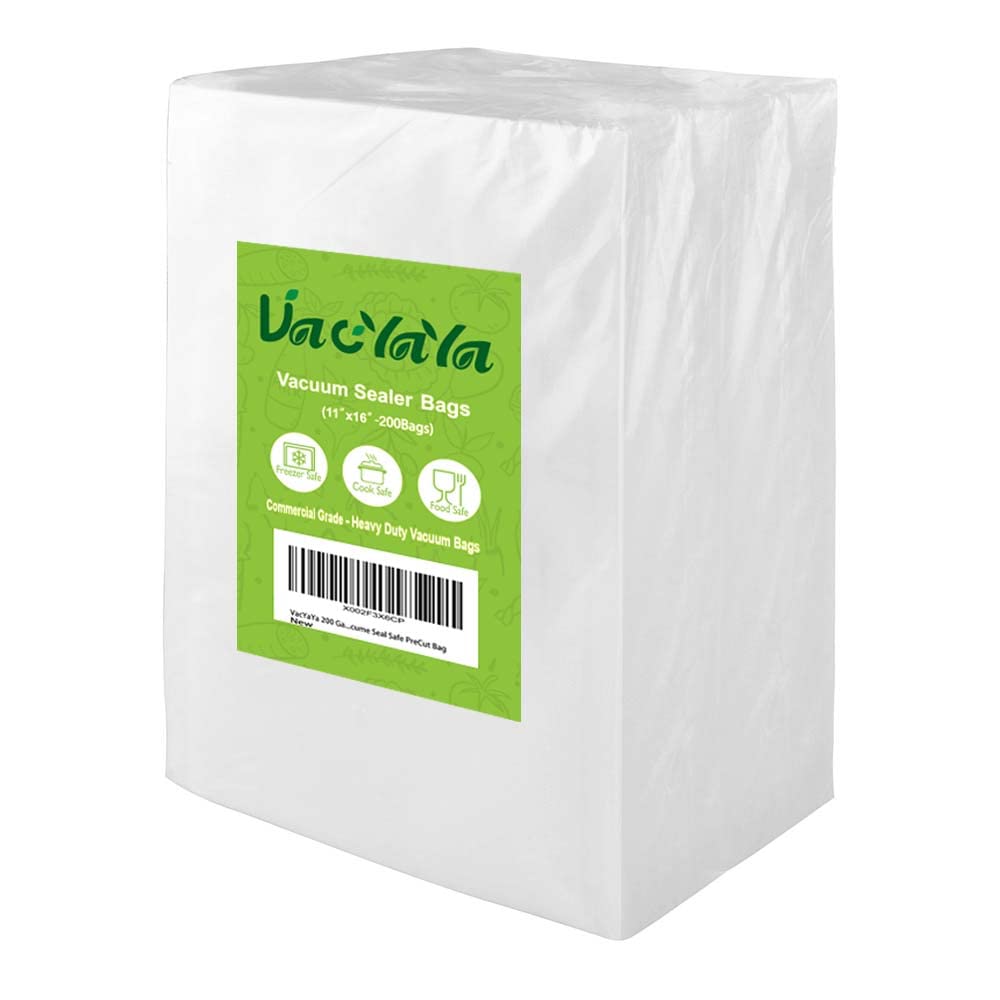 VacYaYa 200 Gallon Vacuum Sealer Bags - 11 x 16 Inch BPA Free Heavy Duty Food Storage Bags for Freezer, Sous Vide & Vacuum Sealing | Pre-Cut, Durable & Airtight | Perfect for Meal Prep, Long-Term Food Preservation & Kitchen Organization