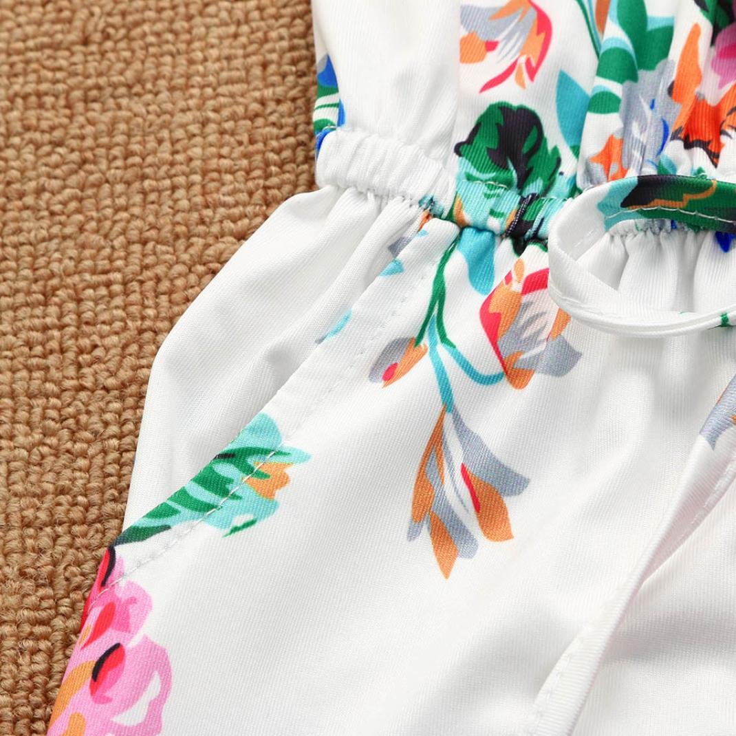 **Moonker Baby Girls Floral Print Sleeveless Romper Jumpsuit - Soft Summer Outfit for Infants & Toddlers - Perfect for Playdates, Beach Trips & Outdoor Adventures**