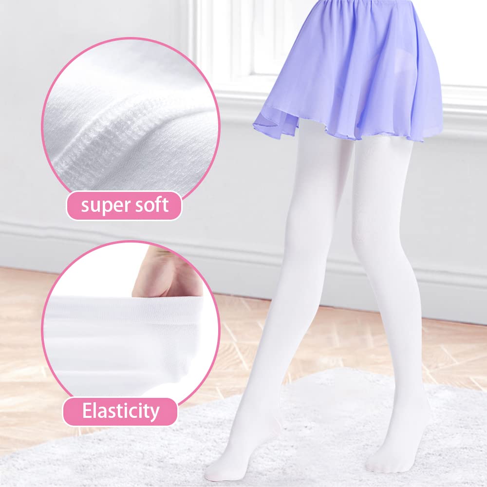 Ultra Soft Ballet Dance Tights for Girls - Footed Tights for Toddler, Little Kid & Big Kid - Perfect for Dance Class, Recitals & Ballet Practice