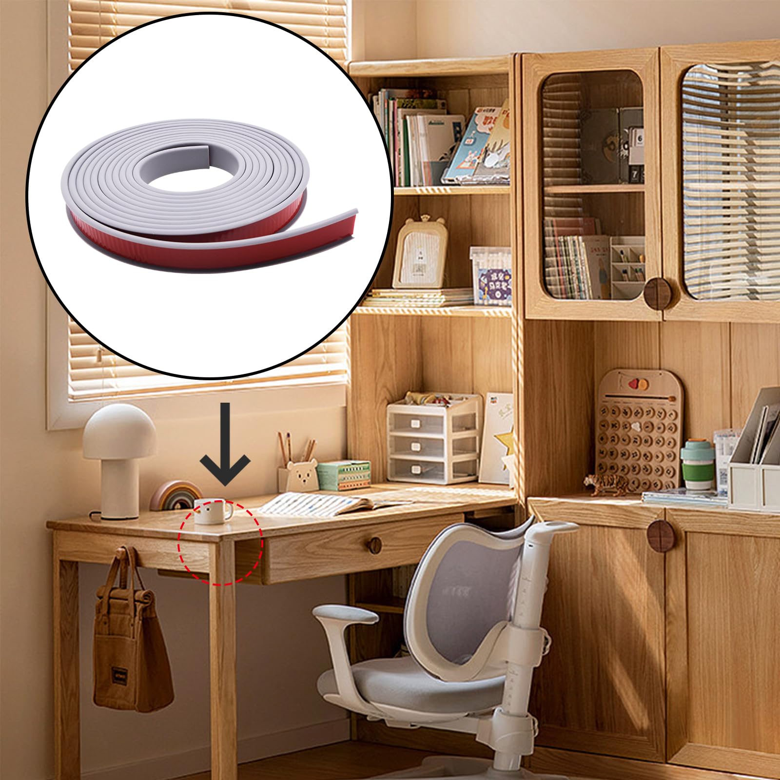 13ft U-Shape Edge Banding - Self Adhesive TPE Flexible Furniture Edge Protector for Cabinet Repair & Restoration (18MM Grey) | DIY Home Improvement, Child Safety Corner Guard, Table Edge Cover