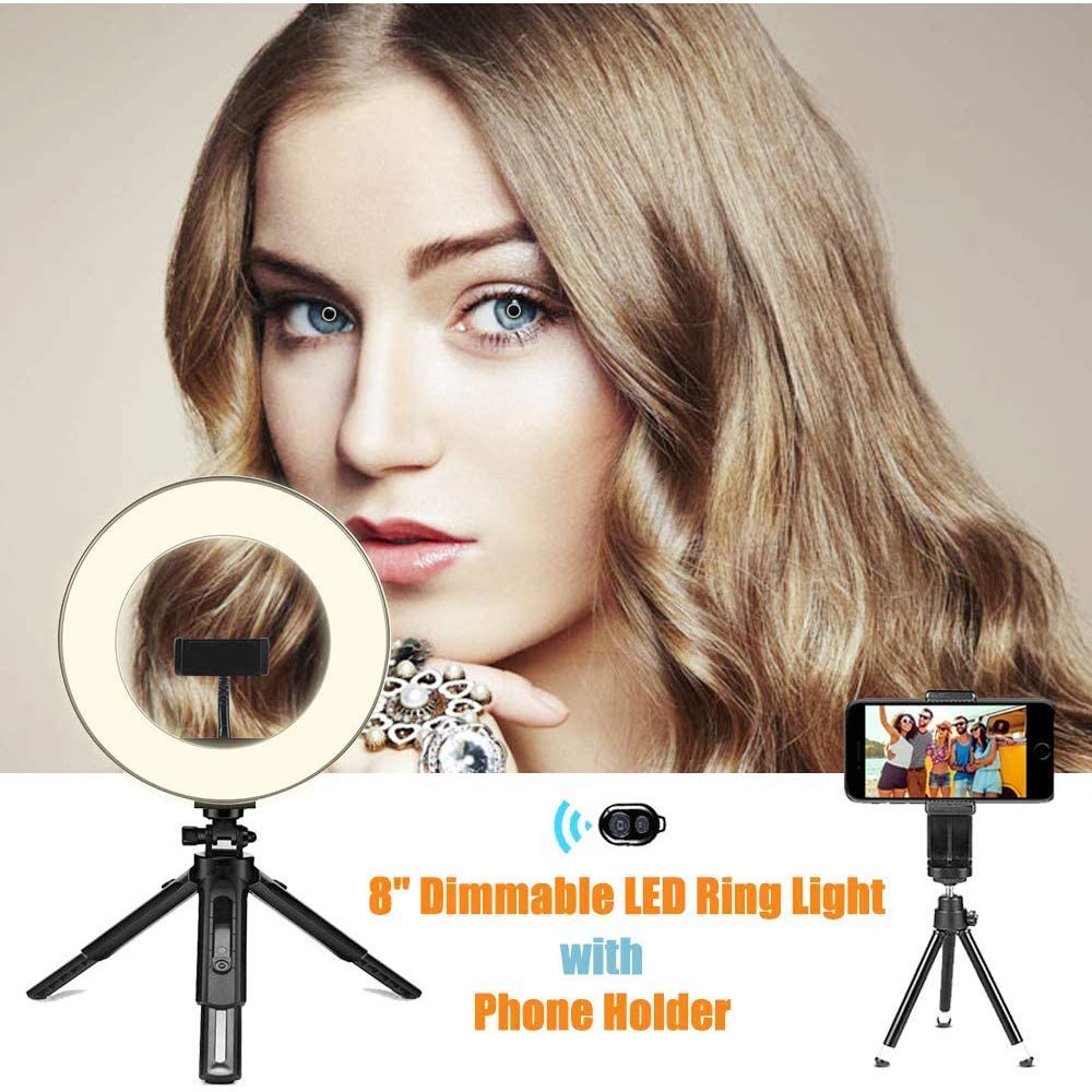 ROYAUX 10 Inch LED Ring Light with 3 Adjustable Modes - Dimmable Selfie Light with Tripod Stand & Phone Holder for Photography, Makeup, YouTube Videos & Live Streaming