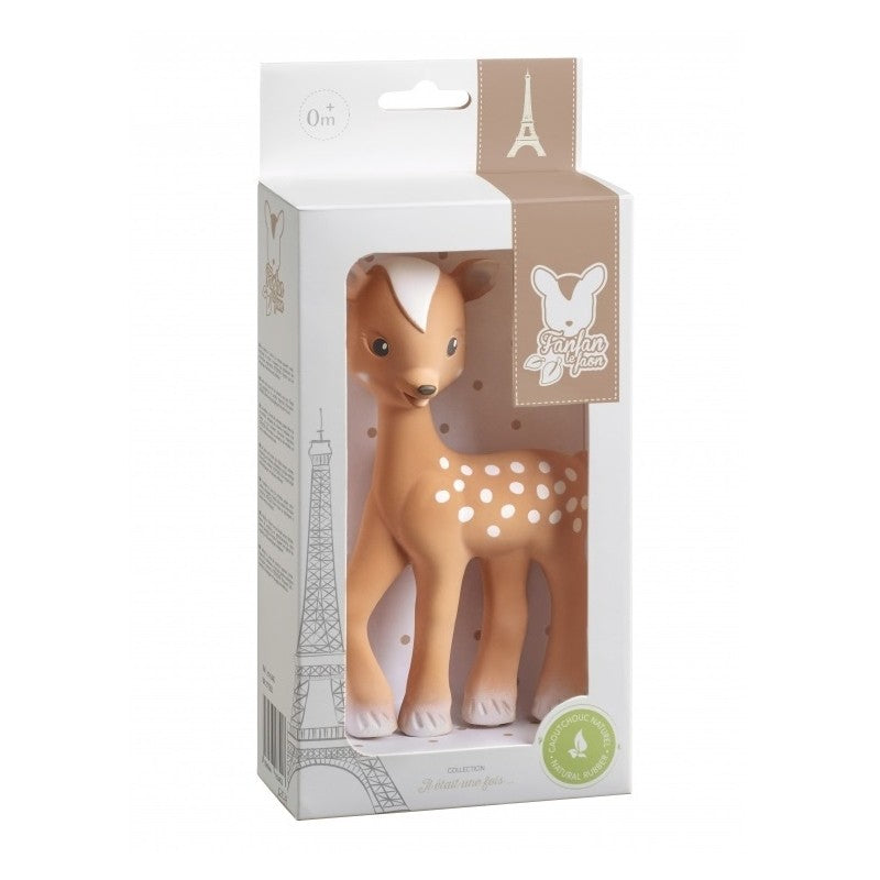 Sophie La Girafe Fanfan The Fawn Teether - Natural Rubber Baby Teething Toy for Soothing Sore Gums, BPA Free - Perfect for Newborns & Infants During Teething Phase, Travel & Playtime