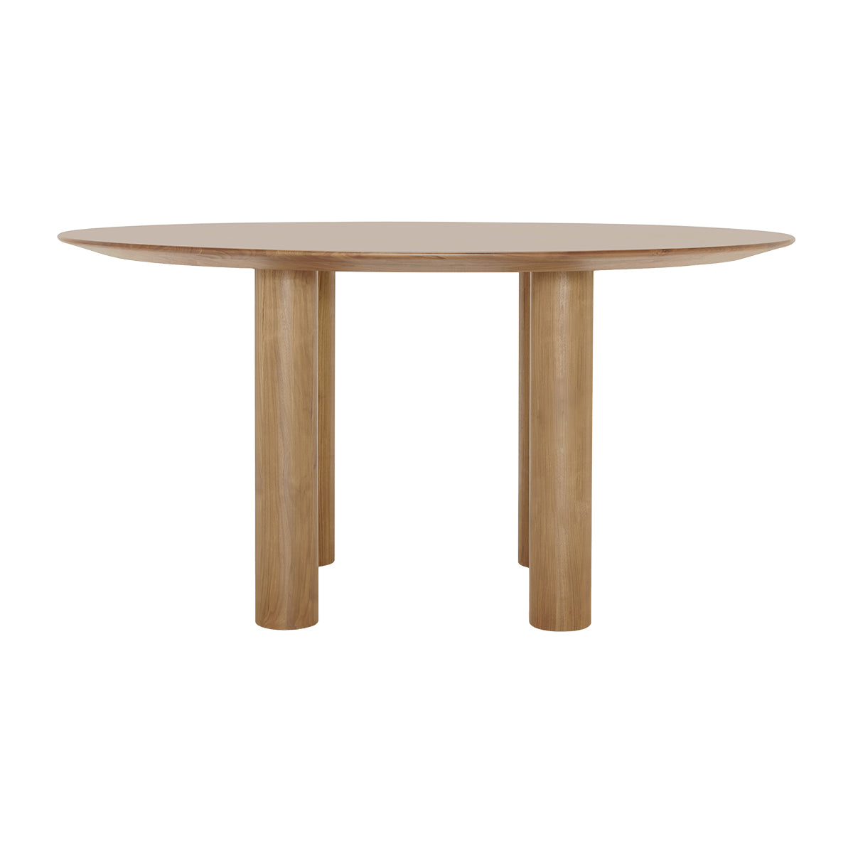 Round Oak Dining Table 60 Inch - Solid Wood Farmhouse Kitchen Table for Dining Room, Breakfast Nook & Outdoor Patio