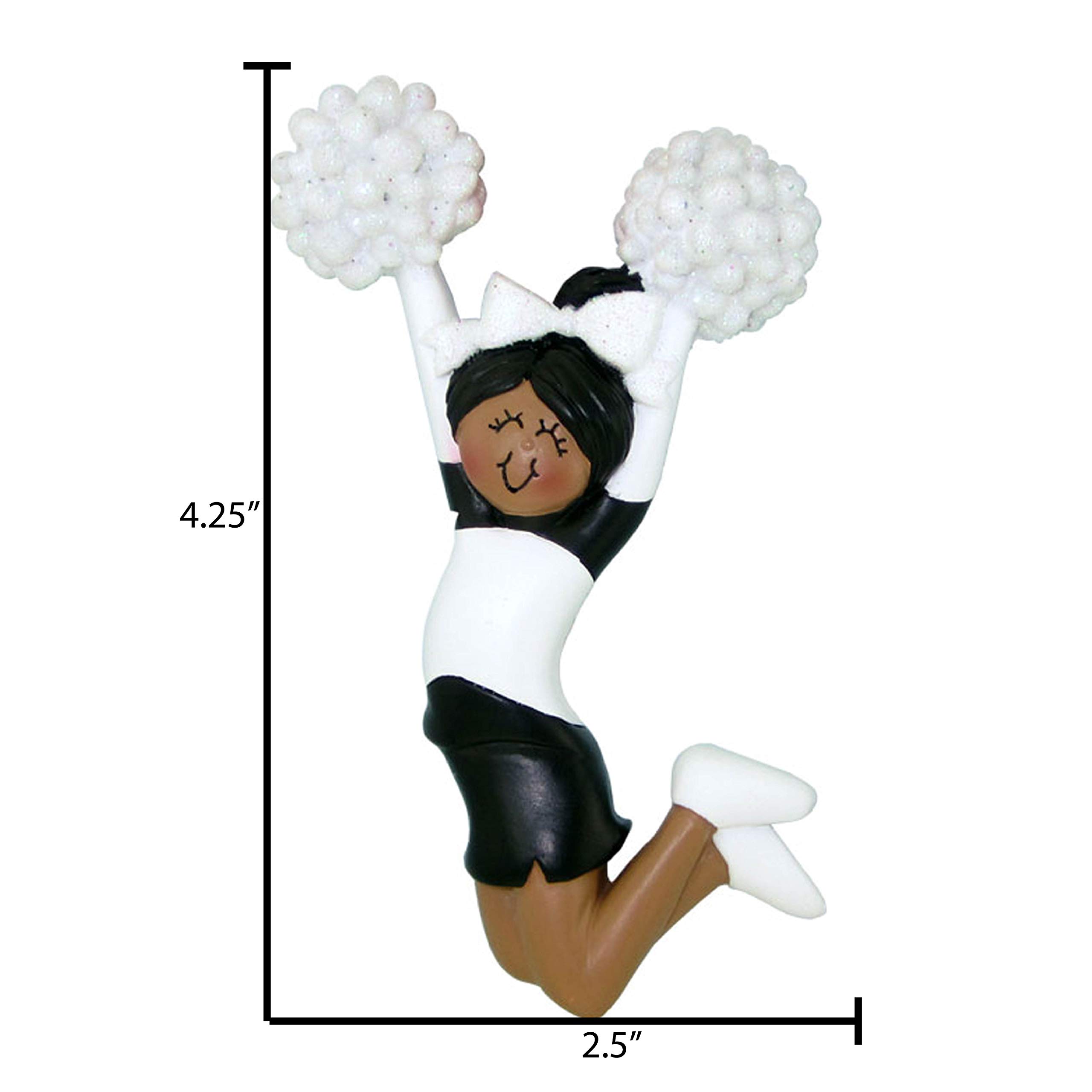 2024 Personalized Cheerleader Christmas Ornaments - Black Cheer Dance Decorations for Girls, African American Holiday Tree Decor - Perfect for Cheerleading Teams, Christmas Gifts & Festive Home Decor by Elves