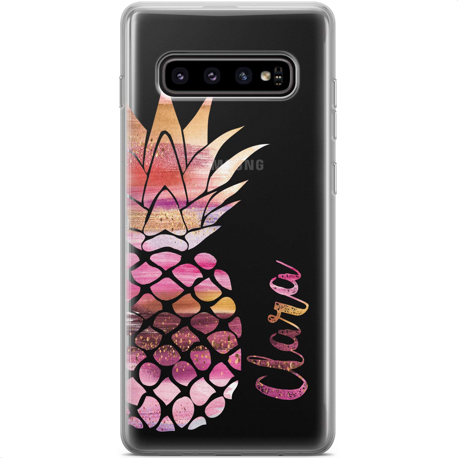 Samsung Galaxy S24 S23 Ultra S22 S21 S20 S10 Phone Case - Slim Flexible TPU Protective Cover with Abstract Pineapple Design | Lightweight Silicone Case for Everyday Use & Travel Protection
