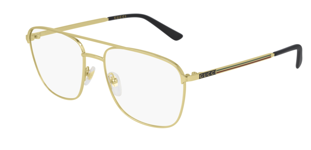 Gucci GG 0833O 002 Gold Square Pilot Unisex Eyeglasses - Classic Luxury Sunglasses for Men & Women - Perfect for Driving, Travel & Fashion Accessories