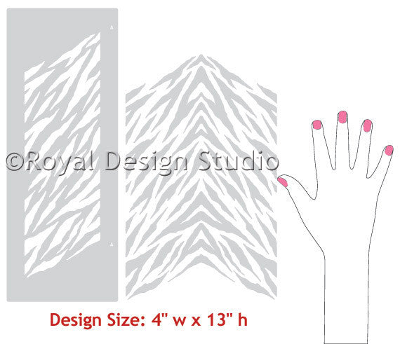 Zebra Stripes Furniture Stencil - DIY Wood Painting Template for Home Decor, Cabinets & Walls - Perfect for Animal Print Designs, Nursery Room Makeover & Boho Chic Style Projects