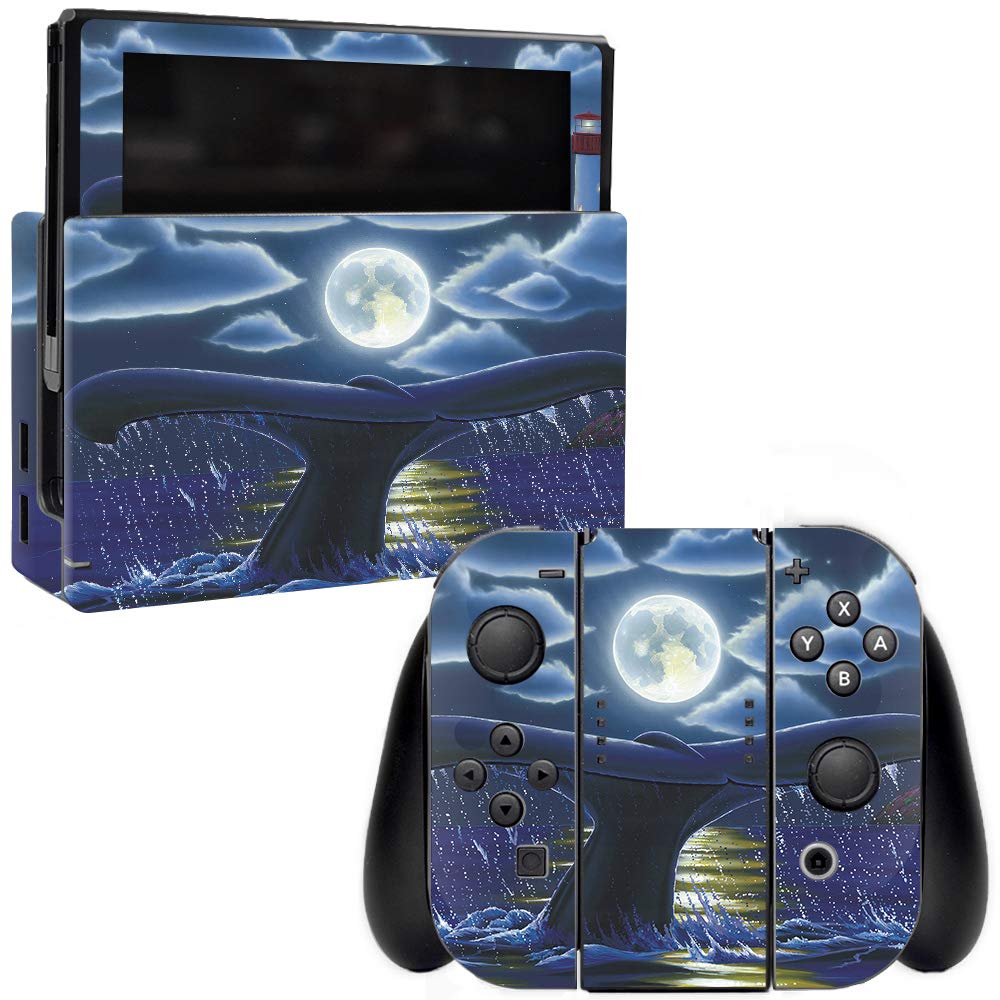 MightySkins Protective Vinyl Decal Wrap Cover Compatible with Nintendo Switch - Whale Tail Design | Durable, Customizable Skin for Switch Console & Joy-Cons | Easy to Apply & Remove | Made in USA | Perfect for Gaming Protection & Personalization