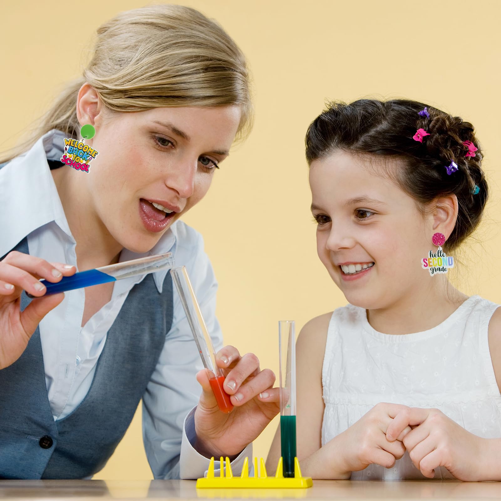 Fun Teacher Earrings - Back to School Pencil Drop Dangle Earrings for Women - First Day of School & Teacher Appreciation Gift - Perfect for Classrooms, Graduation & Educator Events