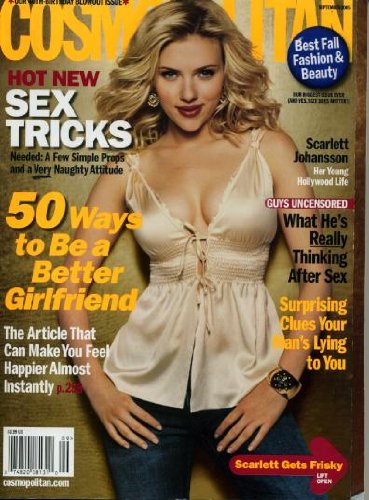 Scarlett Johansson Cosmopolitan September 2005 Magazine - Young Hollywood Life, Relationship Advice, Sex Tips, Elizabeth Banks Interview, Rob Thomas Feature - Perfect for Vintage Magazine Collectors & Pop Culture Enthusiasts
