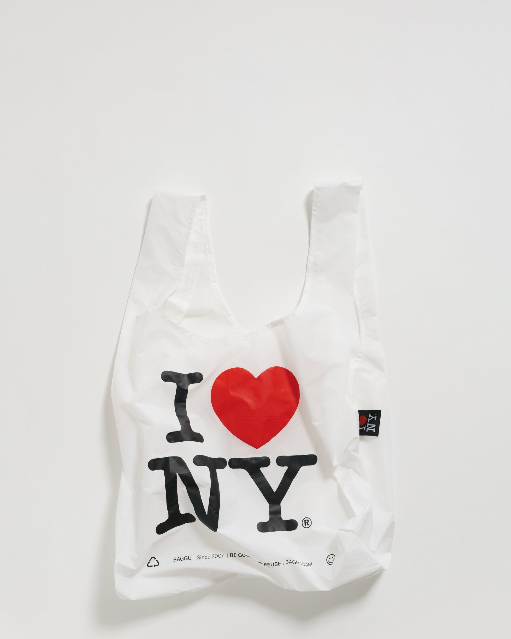 Baggu Standard Reusable Shopping Tote Bag - Eco-Friendly & Durable - I Love NY Design - Perfect for Groceries, Beach Trips & Daily Errands