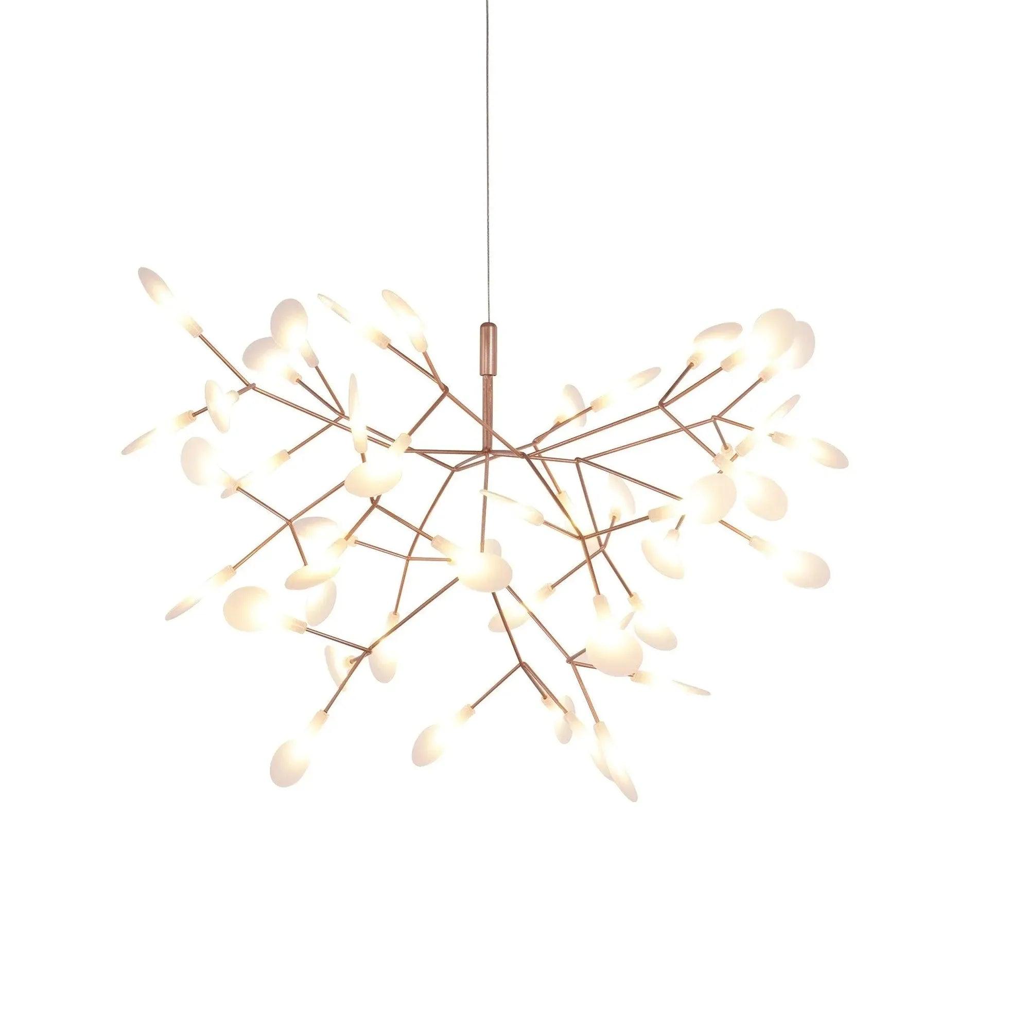 Elegant Rose Gold LED Chandelier with Branch Design - Modern Crystal Ceiling Light Fixture for Dining Room, Bedroom & Living Room Decor