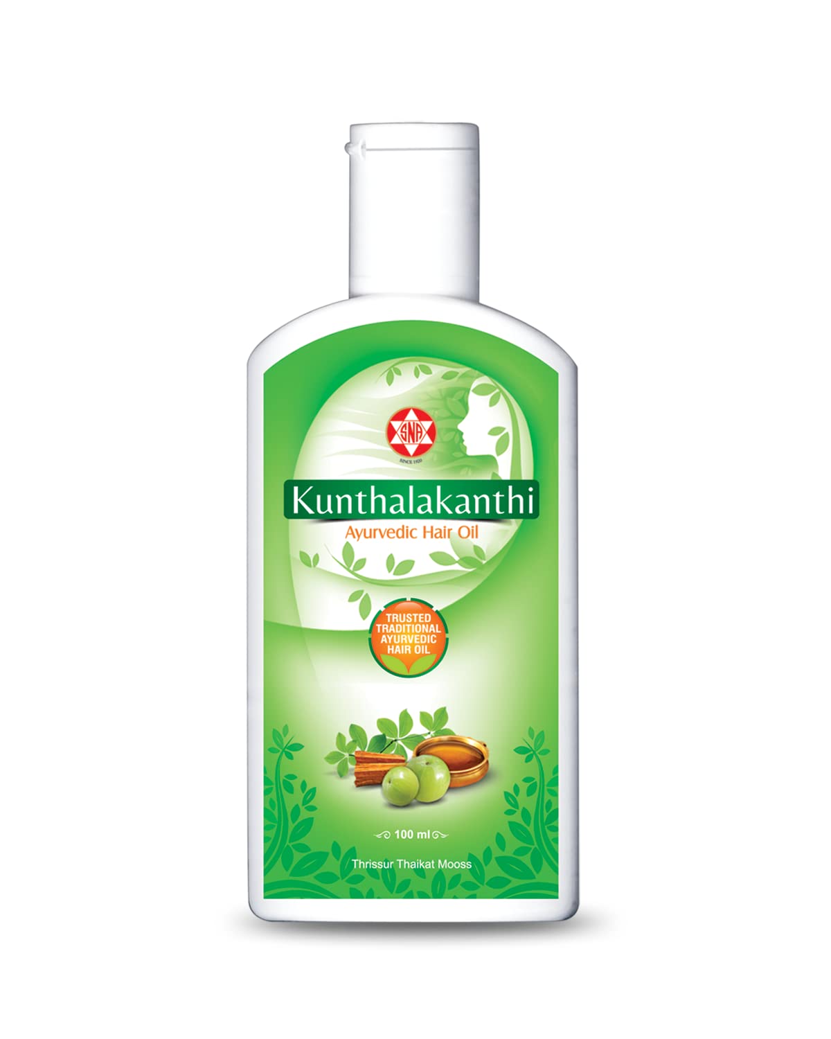 Ashtavaidyan Thrissur Thaikat Mooss’ S N A Kundalakanthi Oil - 100ml | Ayurvedic Hair Growth Oil for Thicker, Longer Hair | Promotes Scalp Health & Reduces Hair Fall | Perfect for Daily Hair Care & Massage