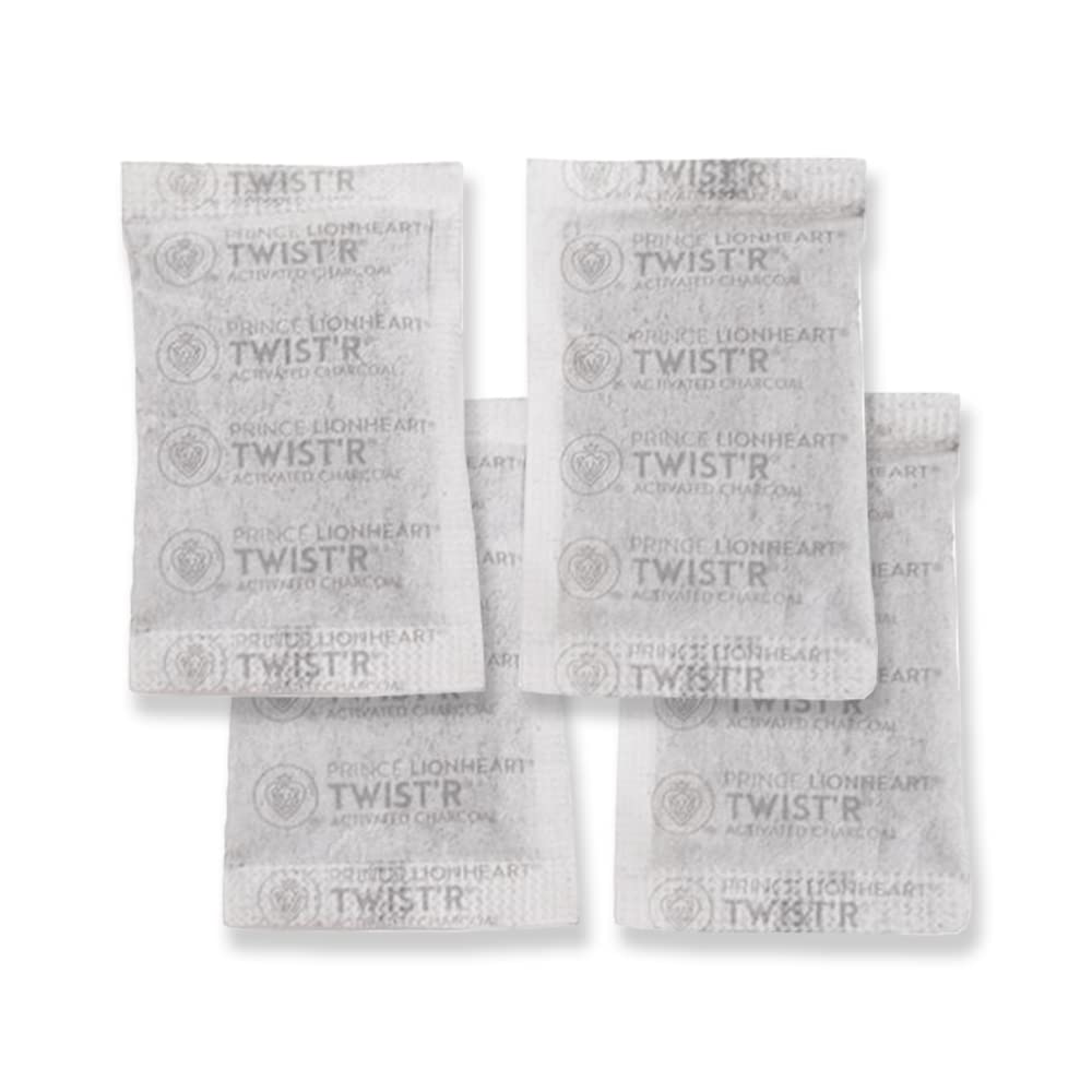 Prince Lionheart Activated Charcoal Sachets 4 Pack - Odor Eliminating Refills for Twist'r Diaper Pail System | Natural Air Freshener for Nursery, Baby Room & Diaper Disposal | Eco-Friendly Deodorizer Bags