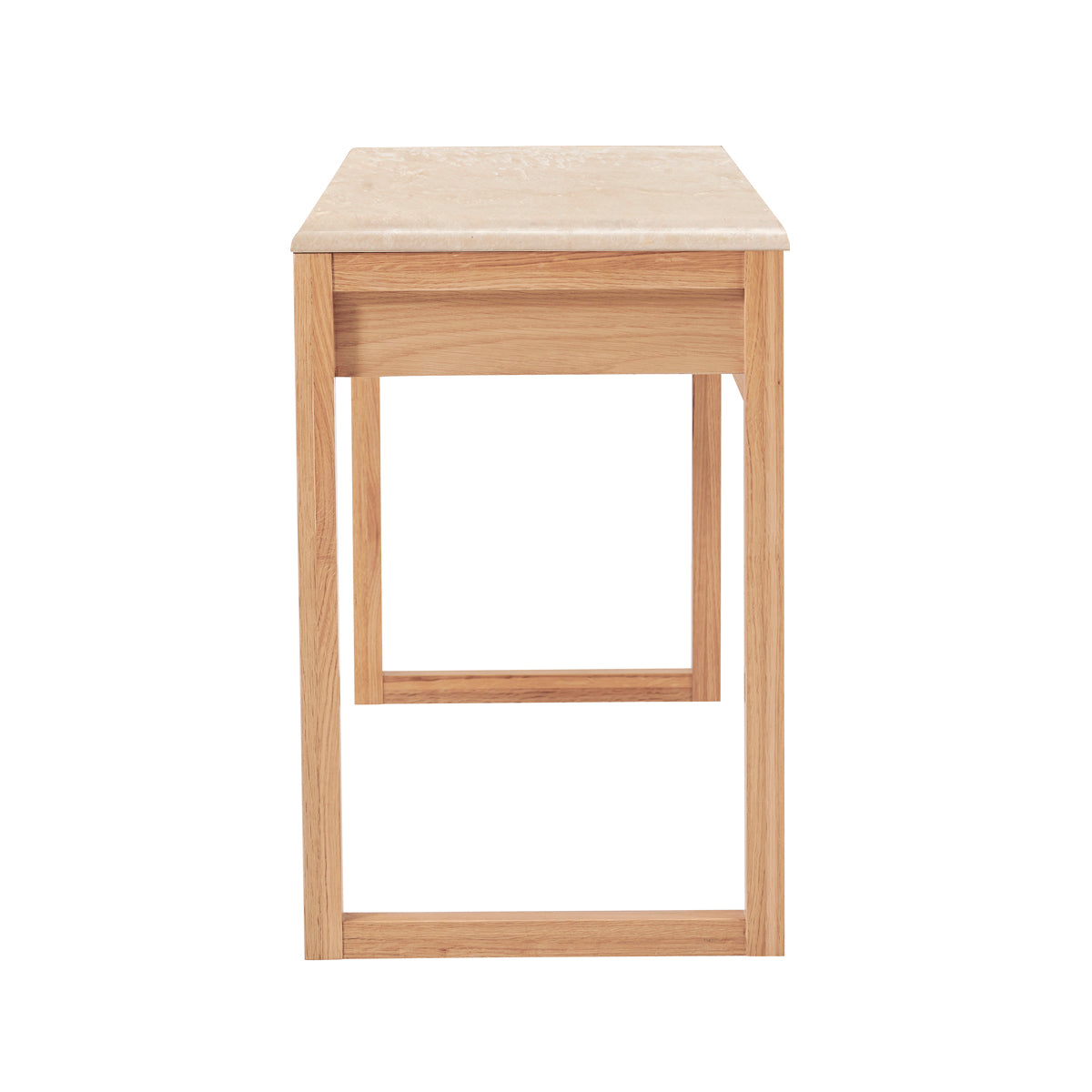 Premium Avalon Office Desk - Solid Oak & Travertine Top - Modern Executive Workstation for Home Office, Study Room, or Corporate Workspace