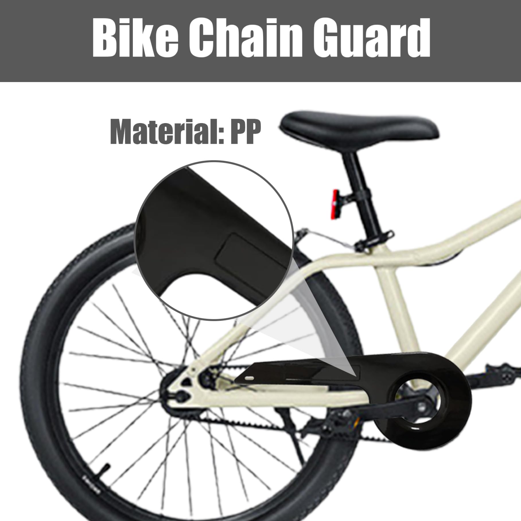 Universal Bike Chain Guard for 32-36 Teeth - Durable Kids Bicycle Chain Cover, Black Bike Accessories for Safety & Protection | Perfect for Kids Bikes, BMX, and Urban Cycling