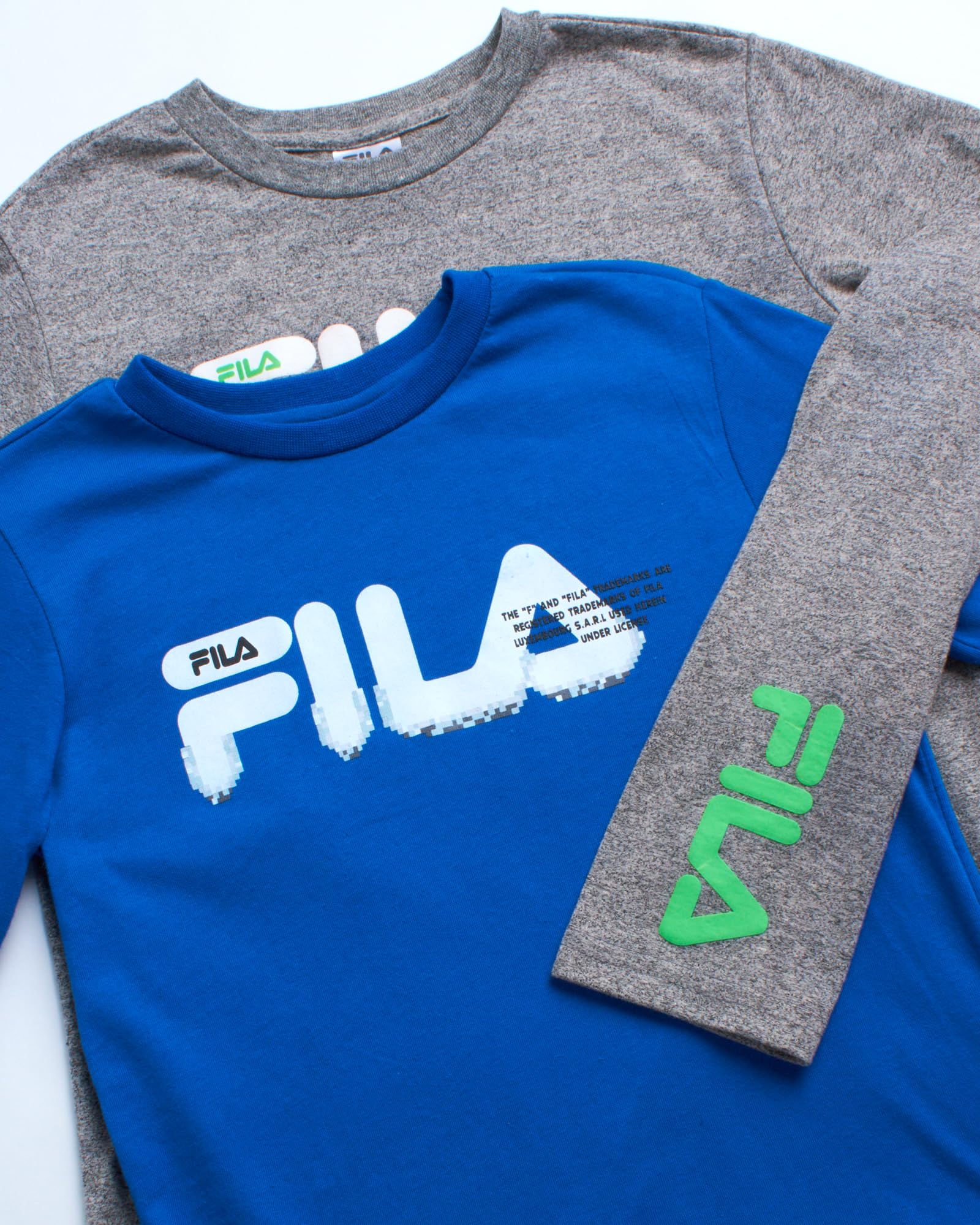 Fila Boys' Athletic Performance Long Sleeve T-Shirt 2 Pack - Moisture Wicking Youth Activewear for Sports & Training (Sizes S-XL) - Perfect for Basketball, Soccer & Gym Workouts