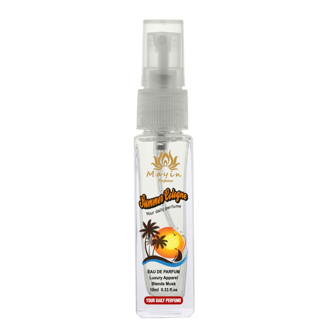 Mayin Summer Cologne Eau De Parfum for Men & Women - 10ml Travel Size Pocket Perfume Spray | Fresh Scent for Daily Wear, Office, Date Night & Summer Outings