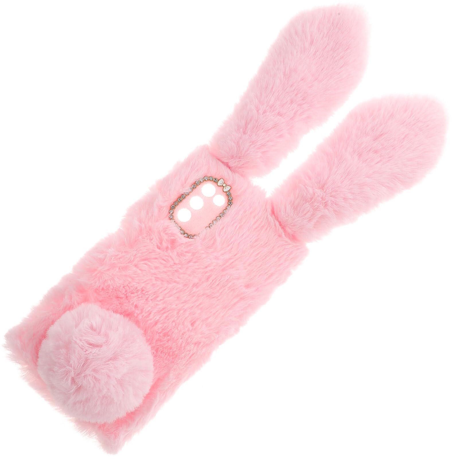Fluffy Rabbit Plush Phone Case - Cute Cartoon Soft Phone Cover for Samsung Galaxy A03s - Pink Protective Shell for Girls & Teens - Perfect for School, Work & Everyday Use