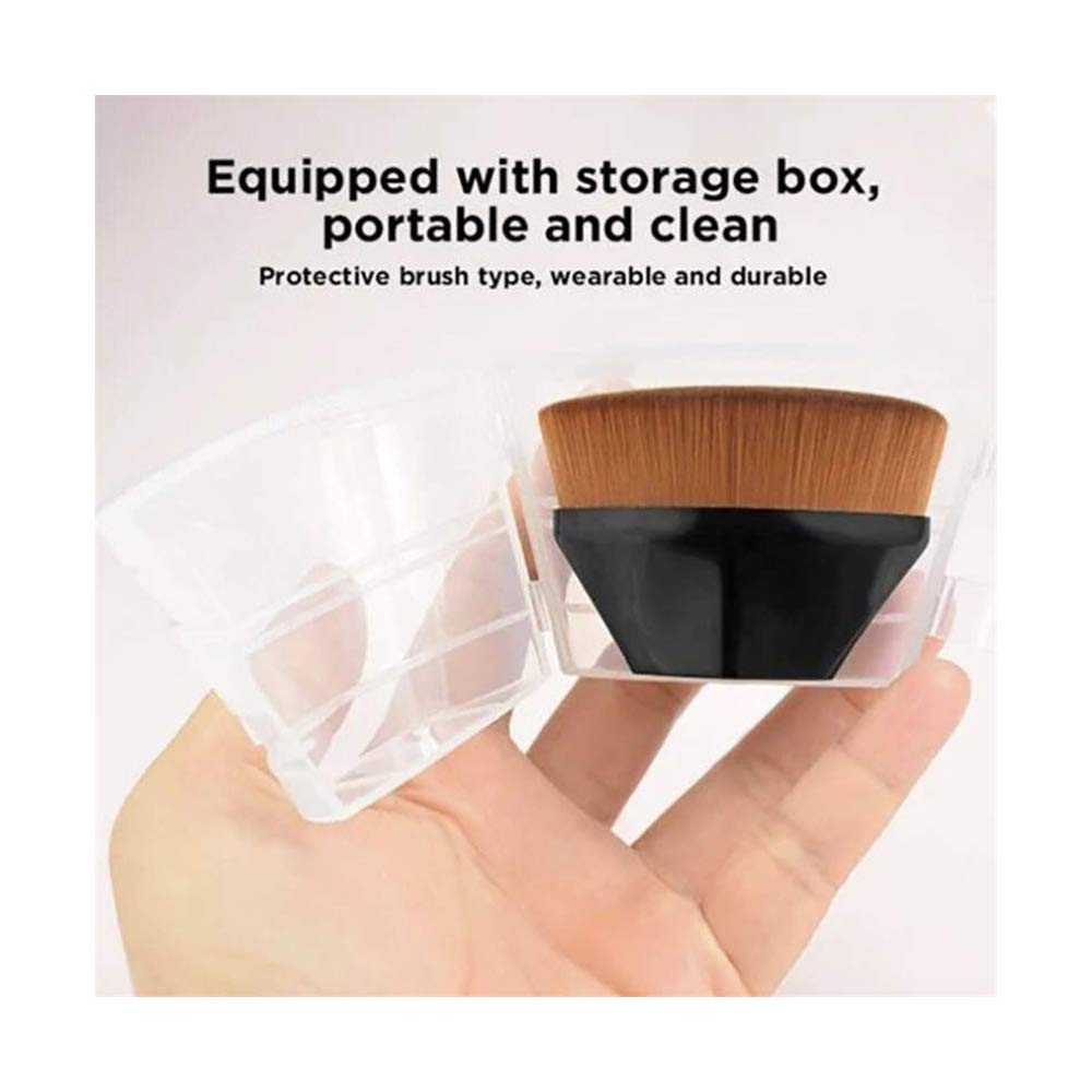 Professional Flat Top Kabuki Brush for Liquid, Cream & Powder Foundation - Magic Foundation Brush with Protective Case - Perfect for Flawless Blending & Contouring - Ideal for Makeup Artists & Everyday Beauty Routine