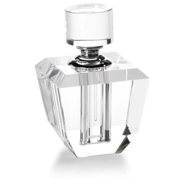 Abasi 5 Tall Tapered Glass Perfume Bottle - Square Shaped Empty Refillable Container for Essential Oils & Fragrances - Perfect for Home Spa, Bathroom Decor & Gift Packaging