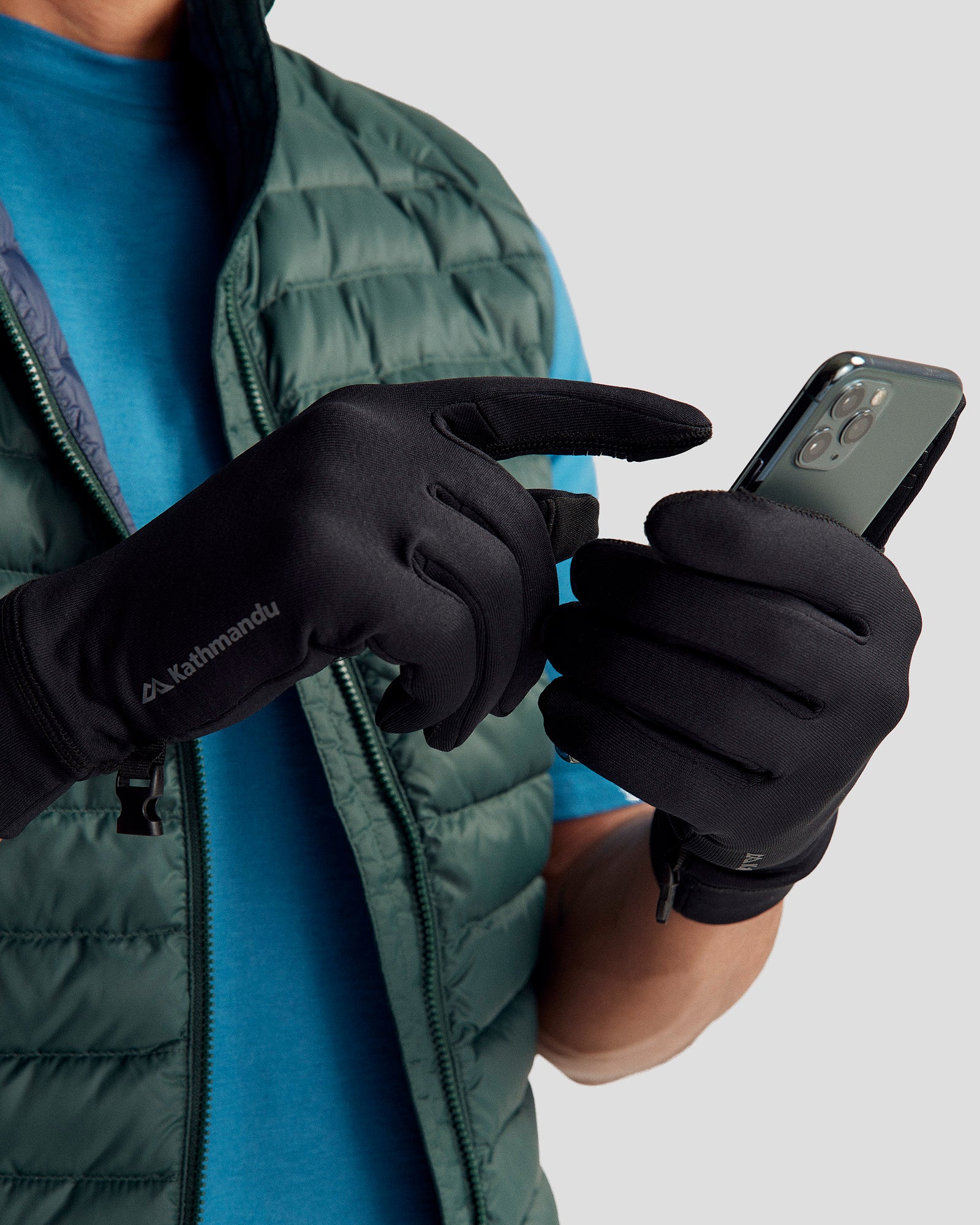 Vectron Fleece Gloves v4 - Winter Thermal Gloves for Men & Women, Touchscreen Compatible, Black Stingray Color - Perfect for Skiing, Hiking & Outdoor Activities