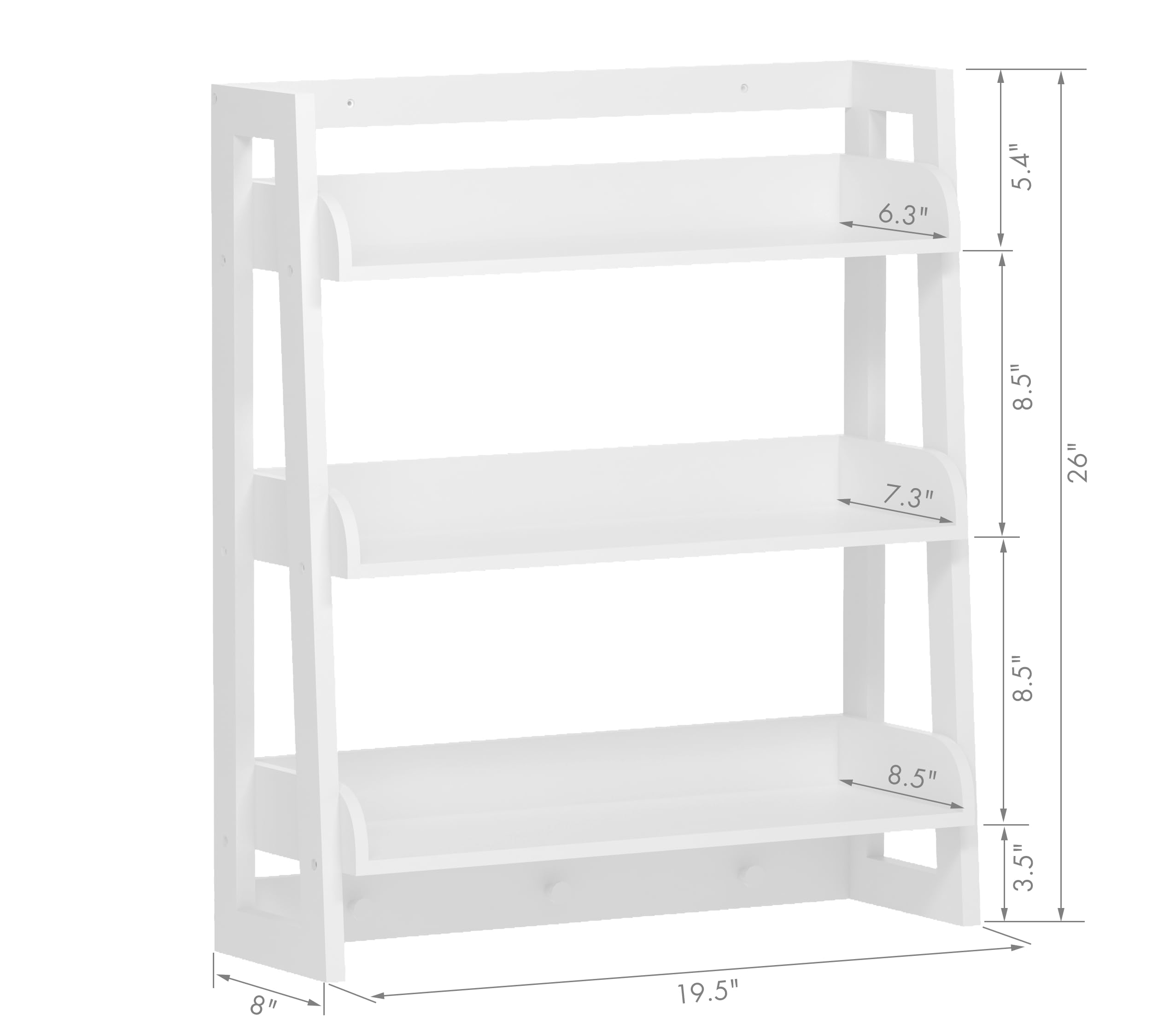 UTEX 3-Tier Over Toilet Storage Shelf Organizer - White Bathroom Wall Mount Shelf with Hooks for Towels & Toiletries | Space Saving Bathroom Organization Solution for Small Spaces