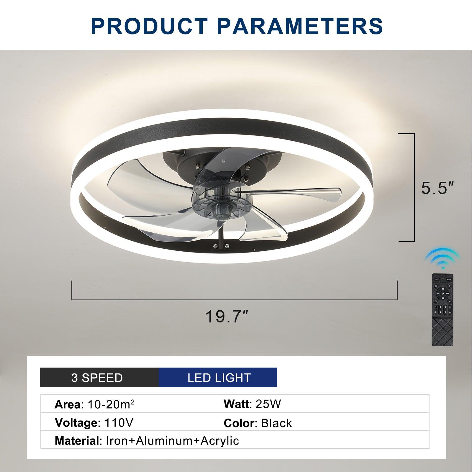 Dimmable LED Ceiling Fan with Lights - Energy Efficient Modern Ceiling Fan for Bedroom, Living Room & Outdoor Use
