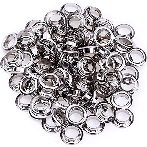 Heavy Duty Grommet Tool Kit - 100 Sets 1/2 Inch Metal Eyelets with Punch Die Set for Fabric, Leather, Canvas & DIY Projects - Perfect for Tarp, Curtains, Banners & Crafts