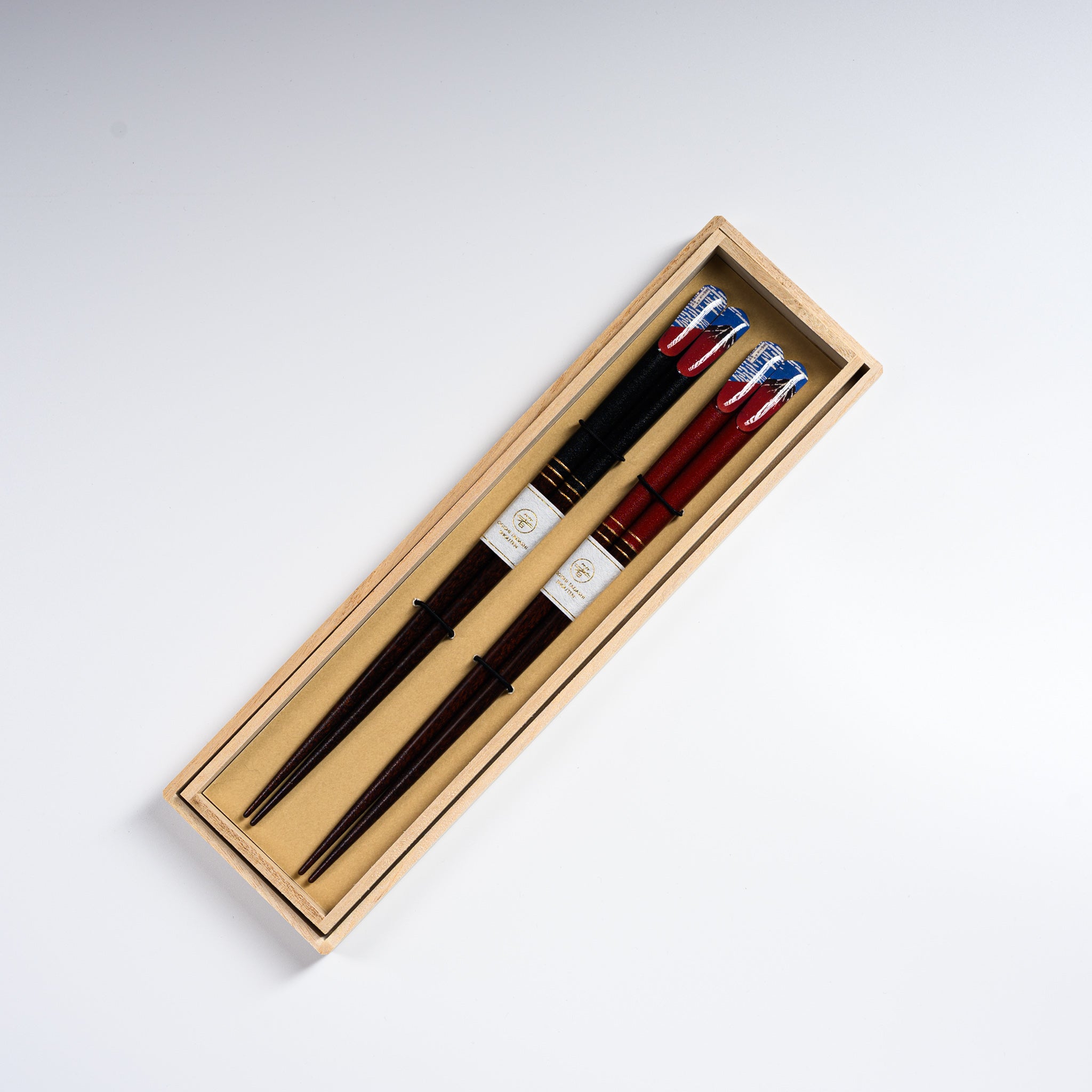 Premium Japanese Chopsticks Set with Wooden Gift Box - Hokusai Wave Design - Perfect for Sushi, Asian Cuisine & Unique Gift Giving