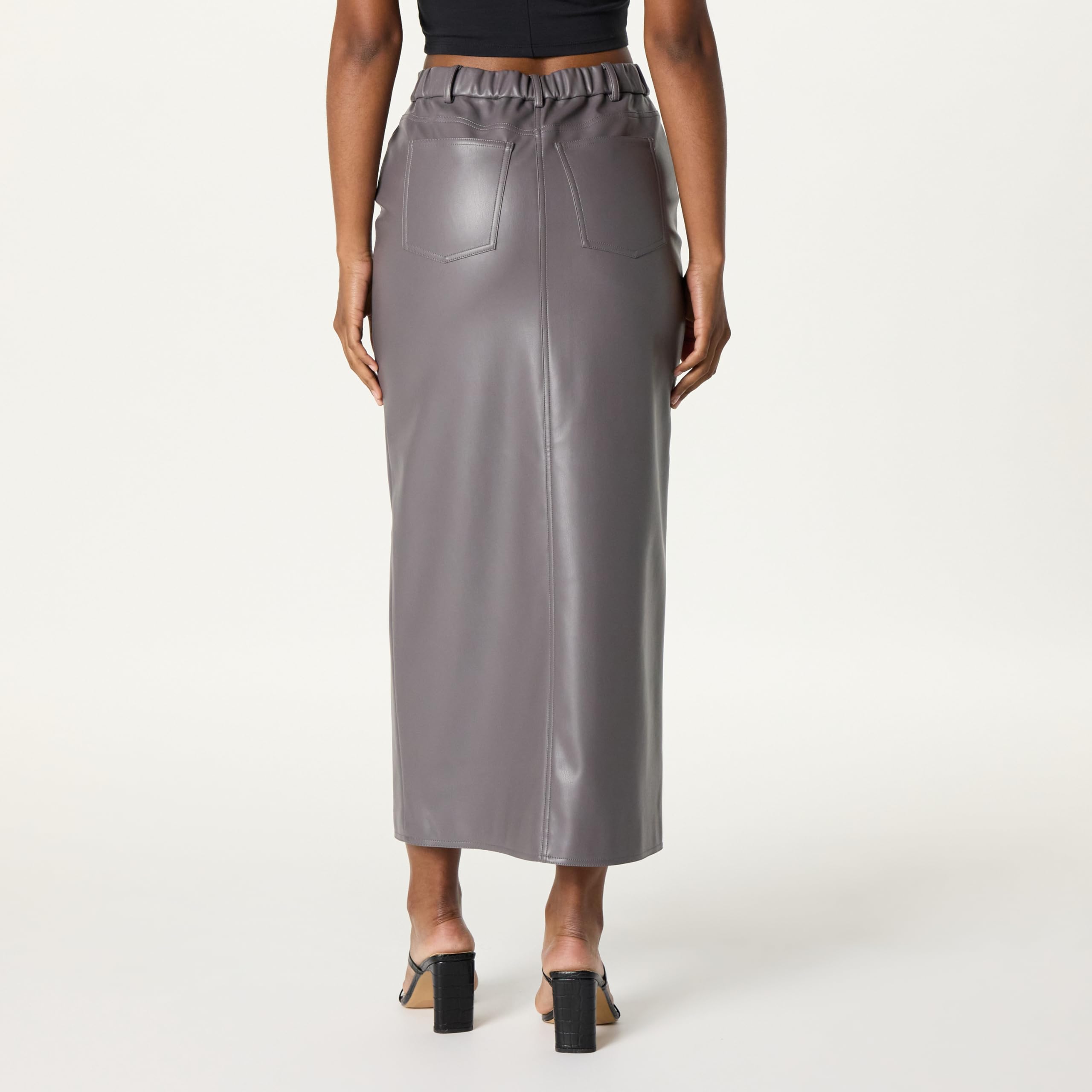 The Drop Women's Larissa Vegan Leather Maxi Skirt - Stylish & Sustainable Long Vegan Leather Skirt for Women | Perfect for Office, Date Night & Fall Fashion