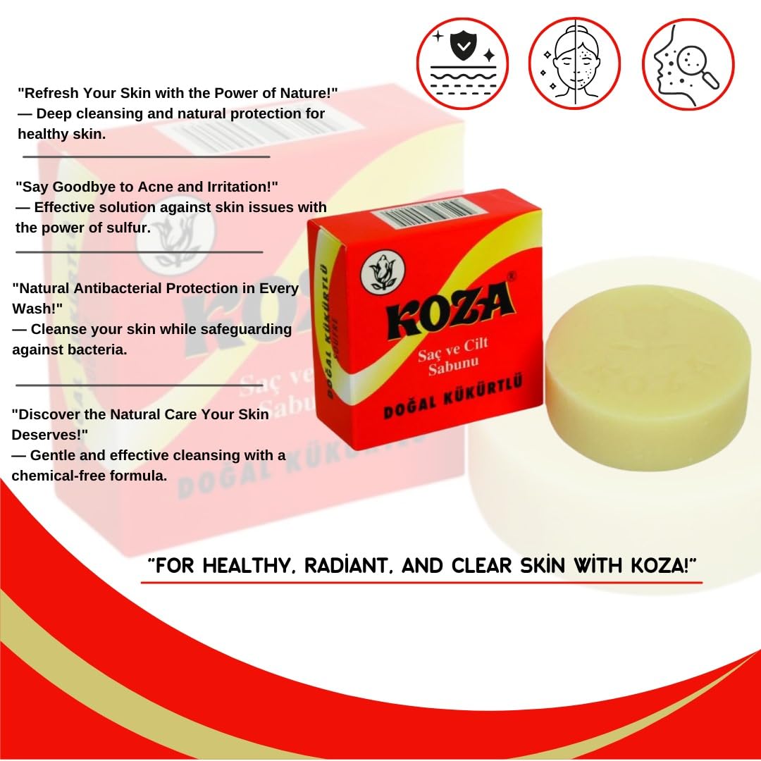 Sulfur Bar Soap for Acne Treatment – 3.5 Oz Antibacterial Face Wash, Effective Rosacea & Blemish Control, Deep Cleansing Sulfur Soap for Face & Body Care | Gentle Exfoliating Soap for Oily & Sensitive Skin, Helps with Breakouts & Blackheads – Perfect for Daily Skincare Routine